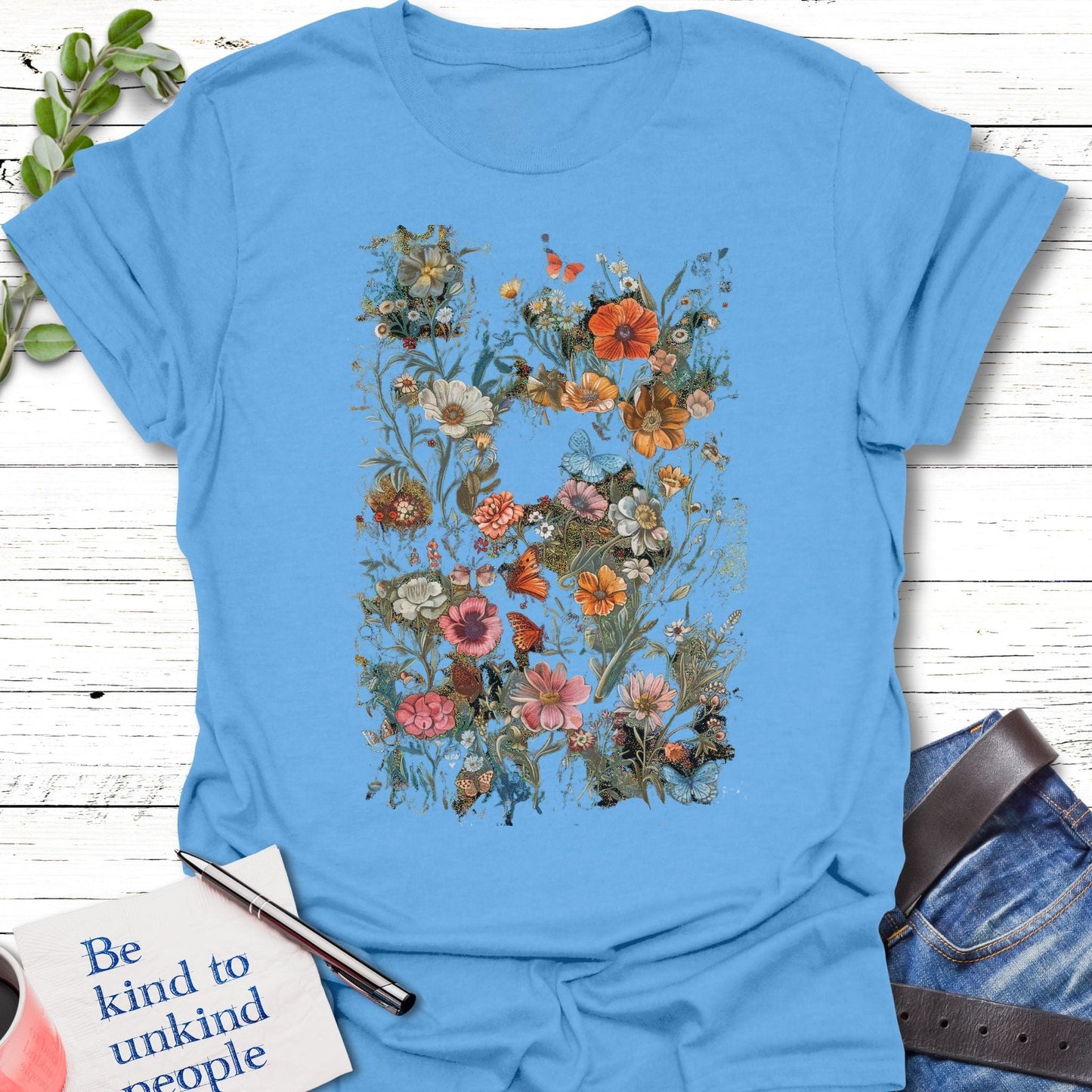 T-Shirt Carolina Blue / S Nature's Embrace T-Shirt Echo Kindness Printify