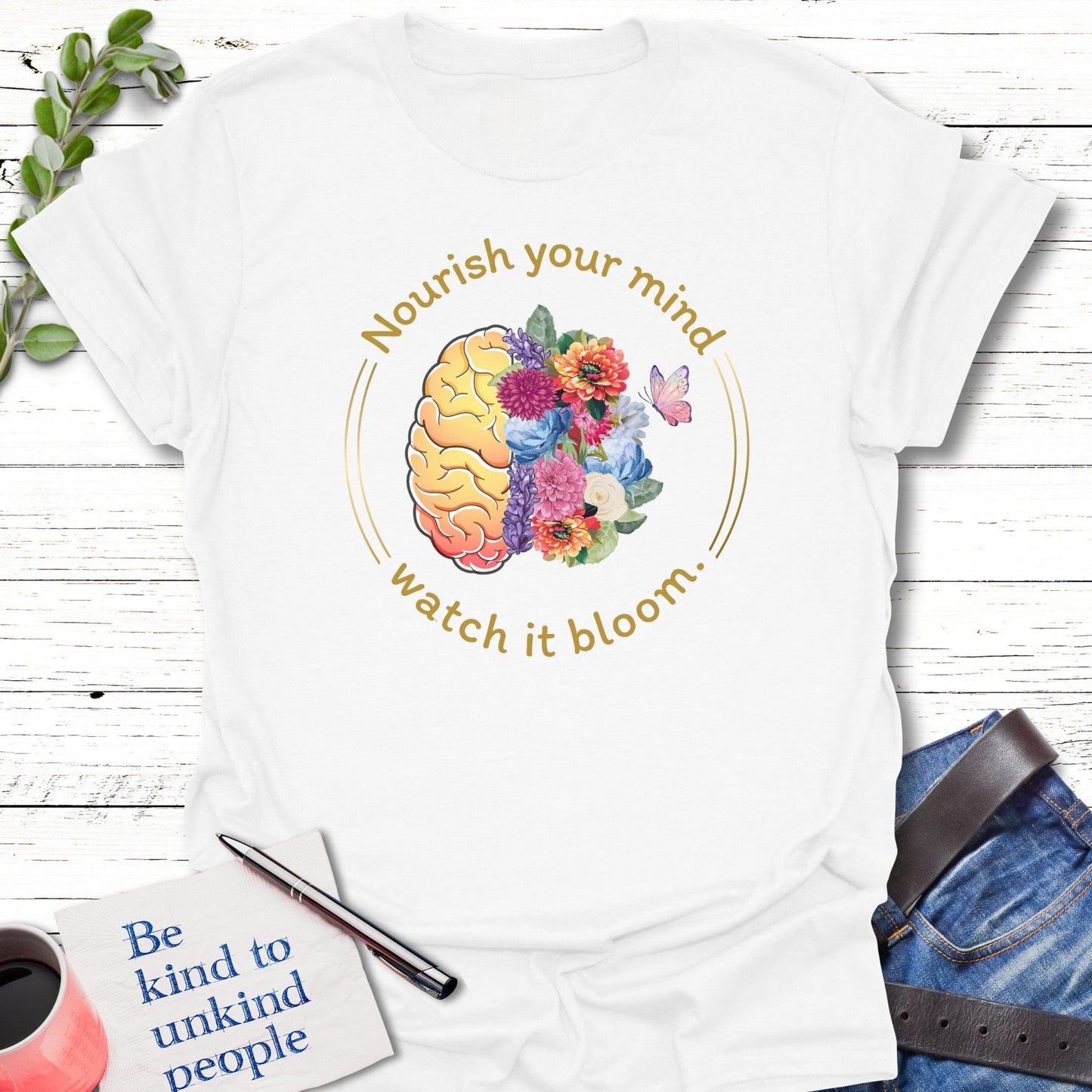 T-Shirt White / S Nourishing Bloom T-Shirt Echo Kindness Printify