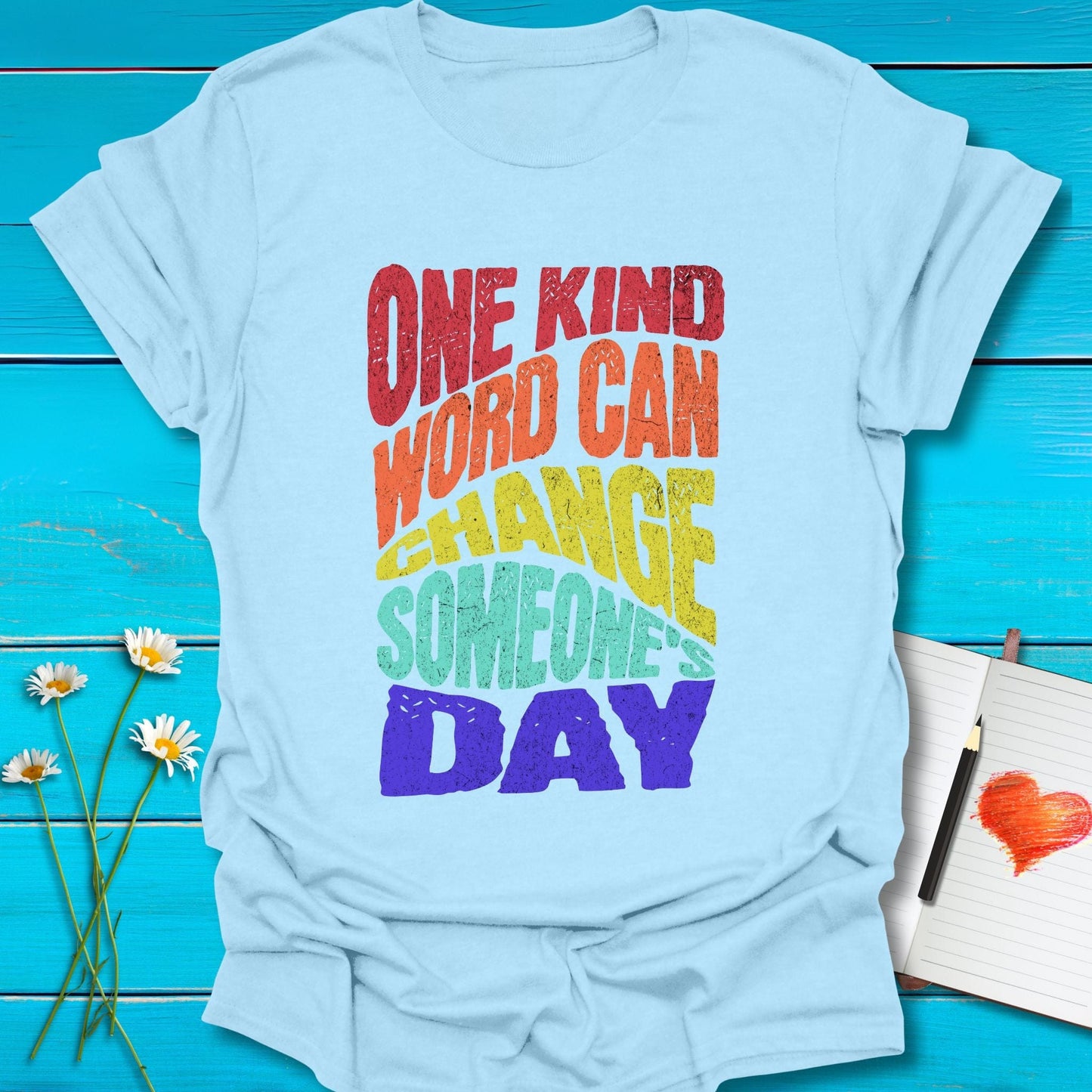 T-Shirt Light Blue / S One Kind Word T-Shirt Echo Kindness Printify