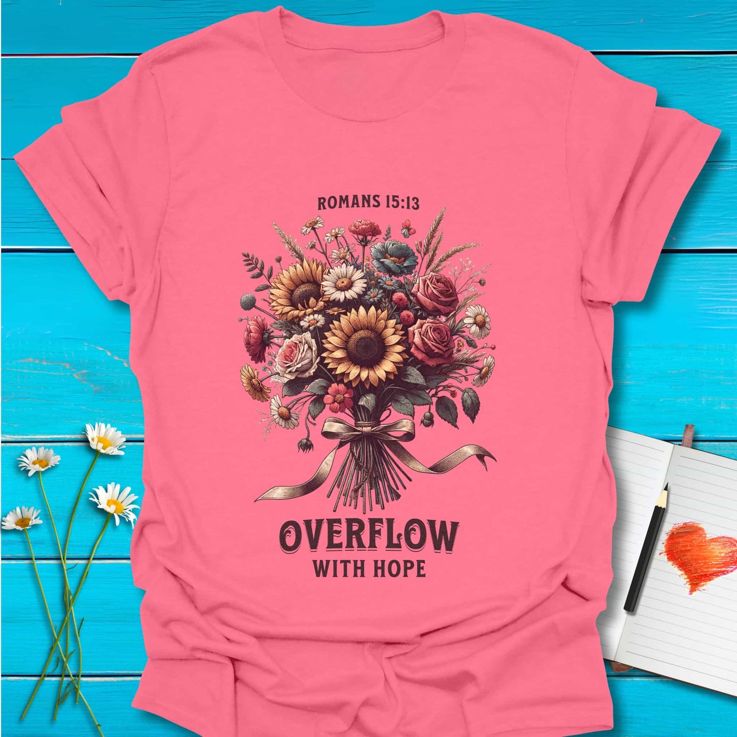 T-Shirt Coral Silk / S Overflow with Hope T-Shirt Echo Kindness Printify