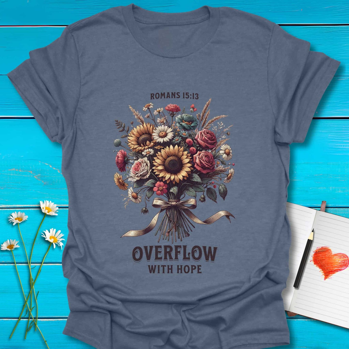 T-Shirt Heather indigo / S Overflow with Hope T-Shirt Echo Kindness Printify