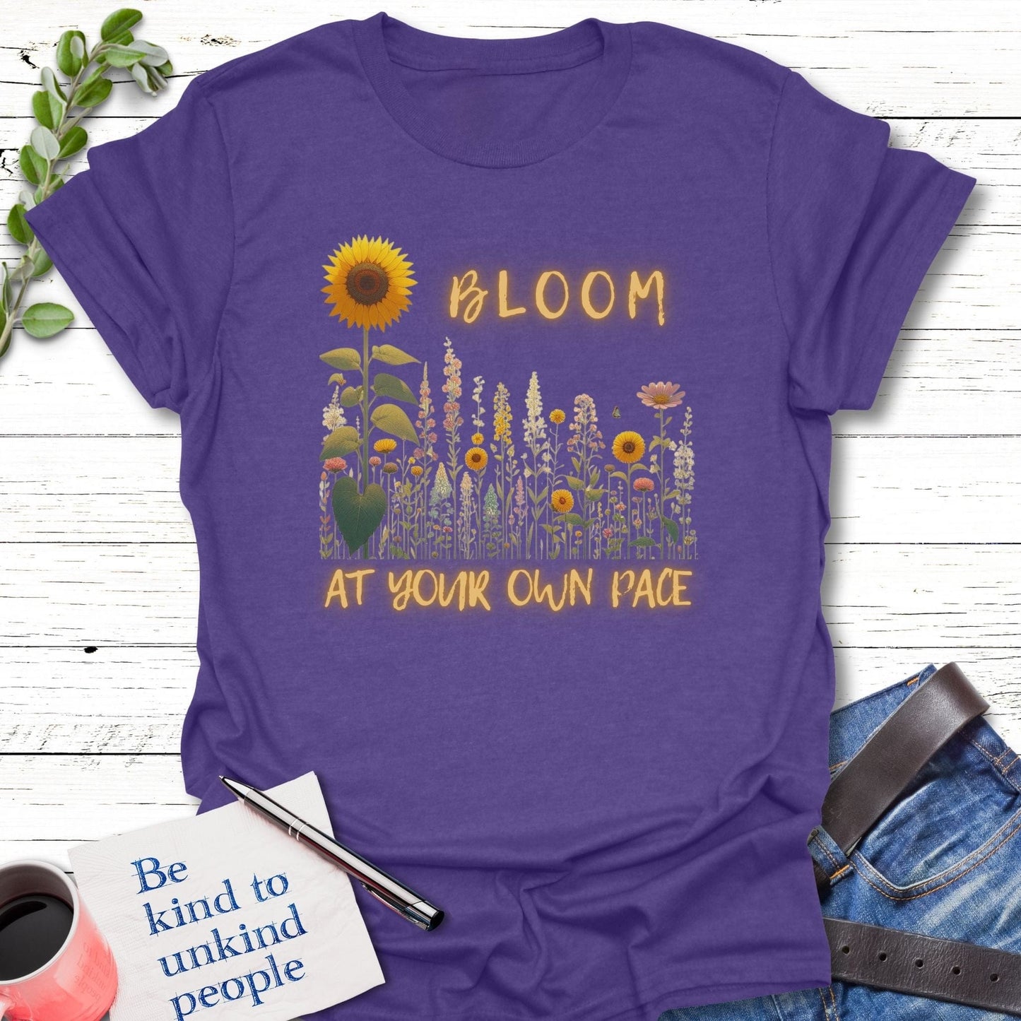 T-Shirt Heather Purple / S Own Your Bloom T-Shirt Echo Kindness Printify