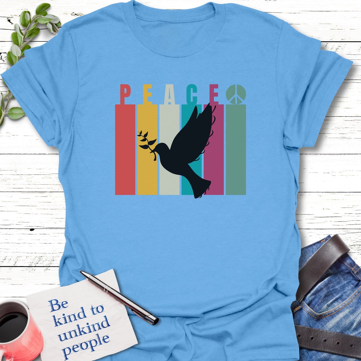 T-Shirt Carolina Blue / S Peace Dove T-Shirt Echo Kindness Printify