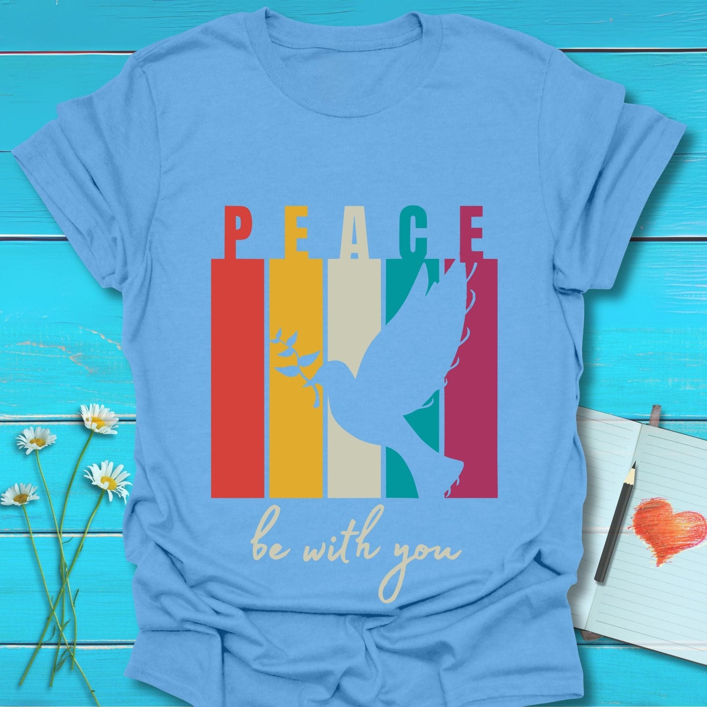 T-Shirt Carolina Blue / S Peace Dove T-Shirt Echo Kindness Printify