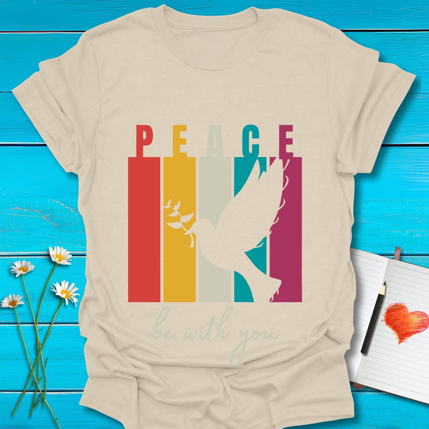 T-Shirt Natural / S Peace Dove T-Shirt Echo Kindness Printify