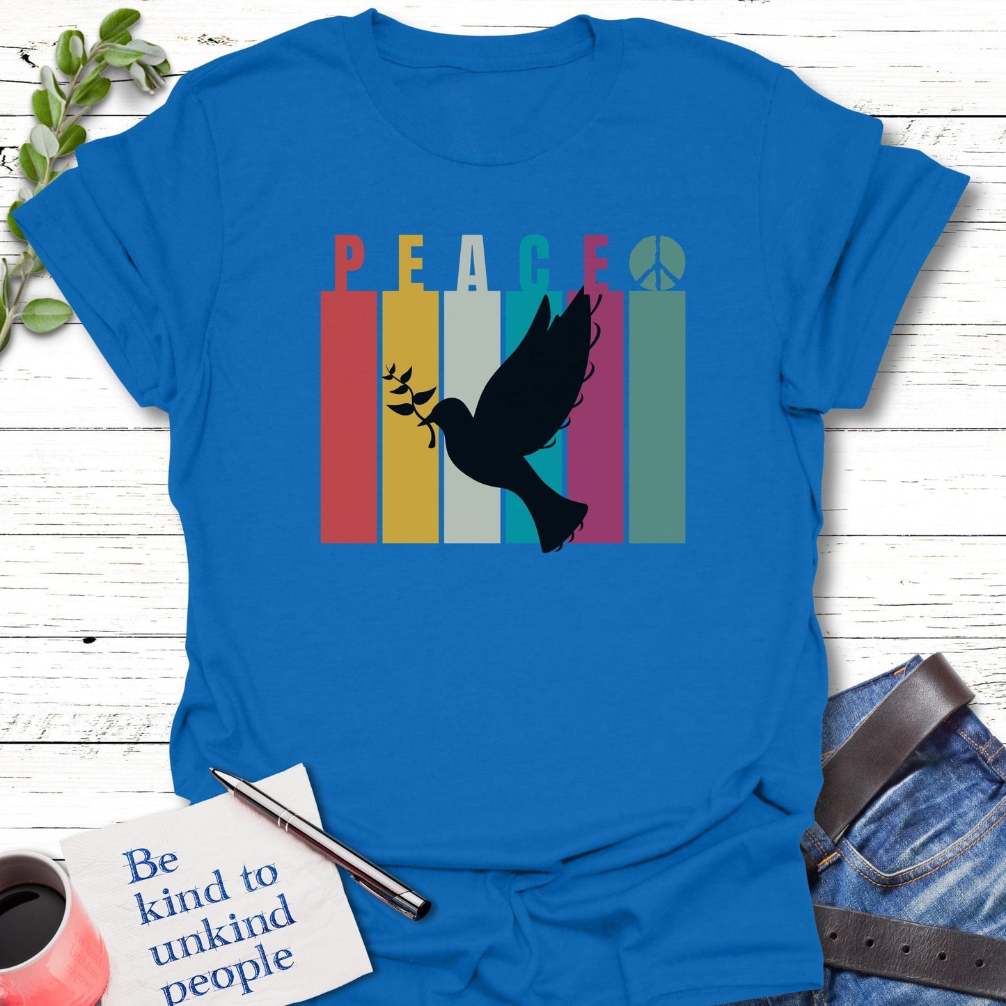 T-Shirt Royal / S Peace Dove T-Shirt Echo Kindness Printify
