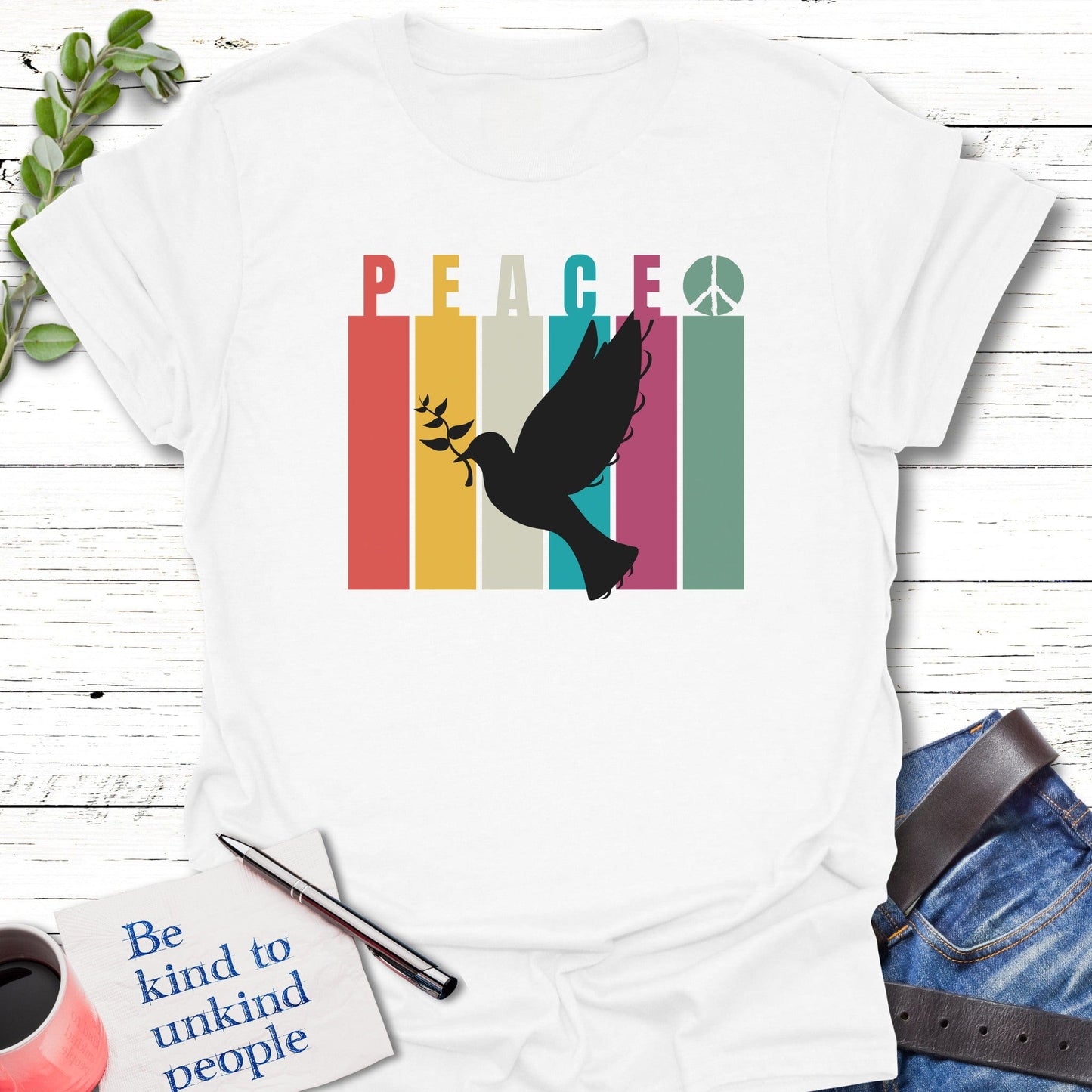T-Shirt White / S Peace Dove T-Shirt Echo Kindness Printify