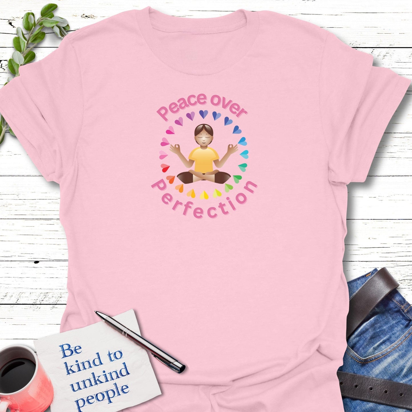 T-Shirt Light Pink / S Perfect Zen T-Shirt Echo Kindness Printify