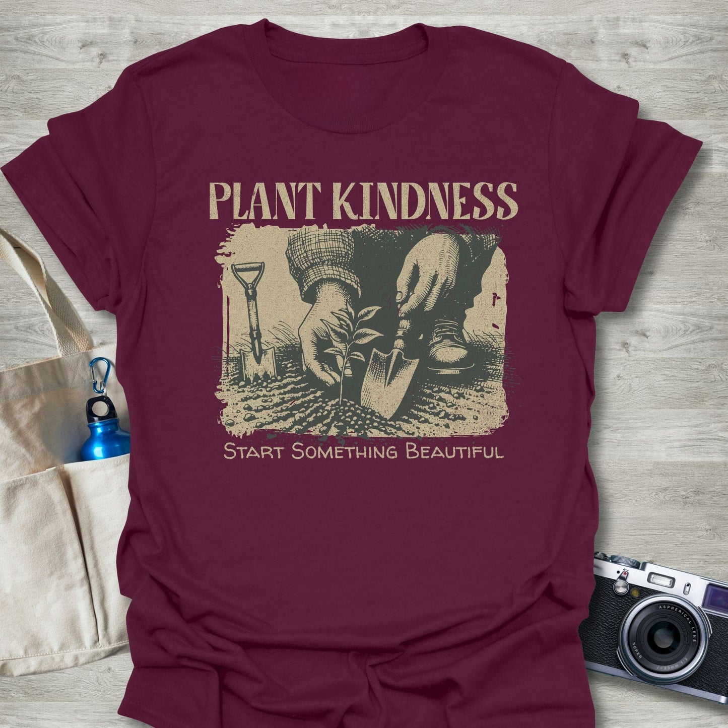 T-Shirt Maroon / S Plant Kindness T-Shirt Echo Kindness Printify