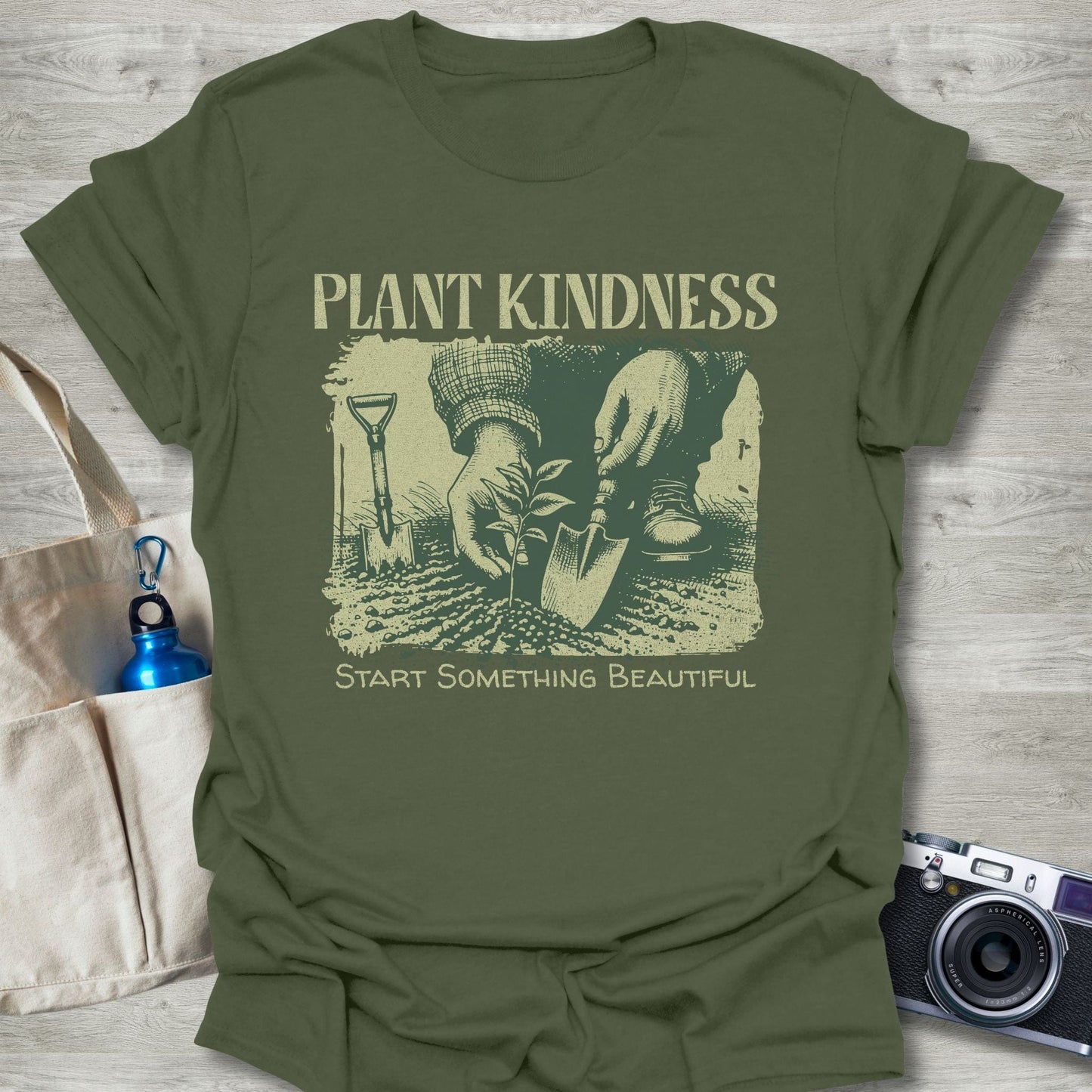 T-Shirt Military Green / S Plant Kindness T-Shirt Echo Kindness Printify