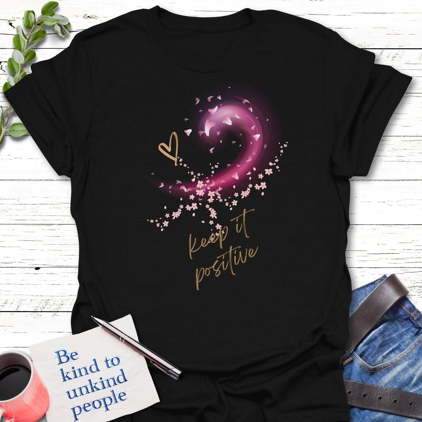 T-Shirt Black / S Positive Mind T-Shirt Echo Kindness Printify