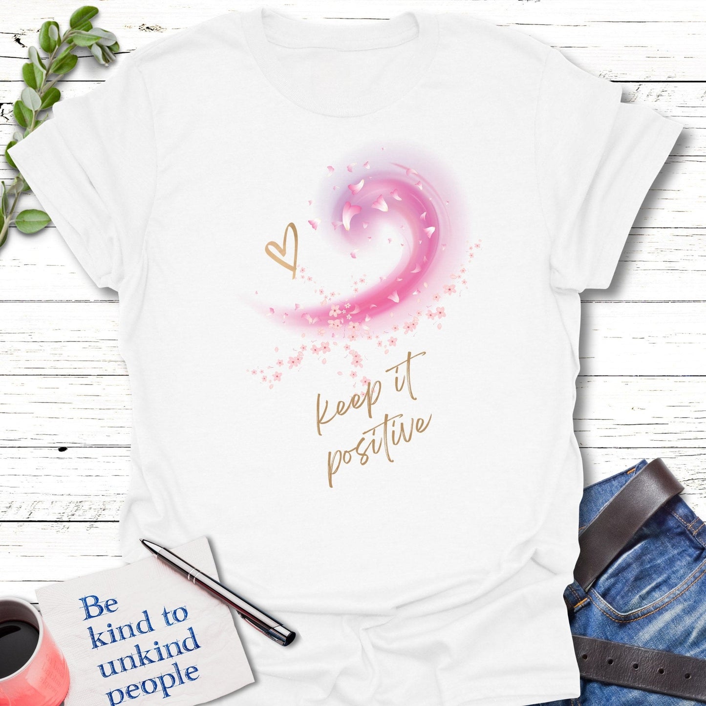 T-Shirt White / S Positive Mind T-Shirt Echo Kindness Printify