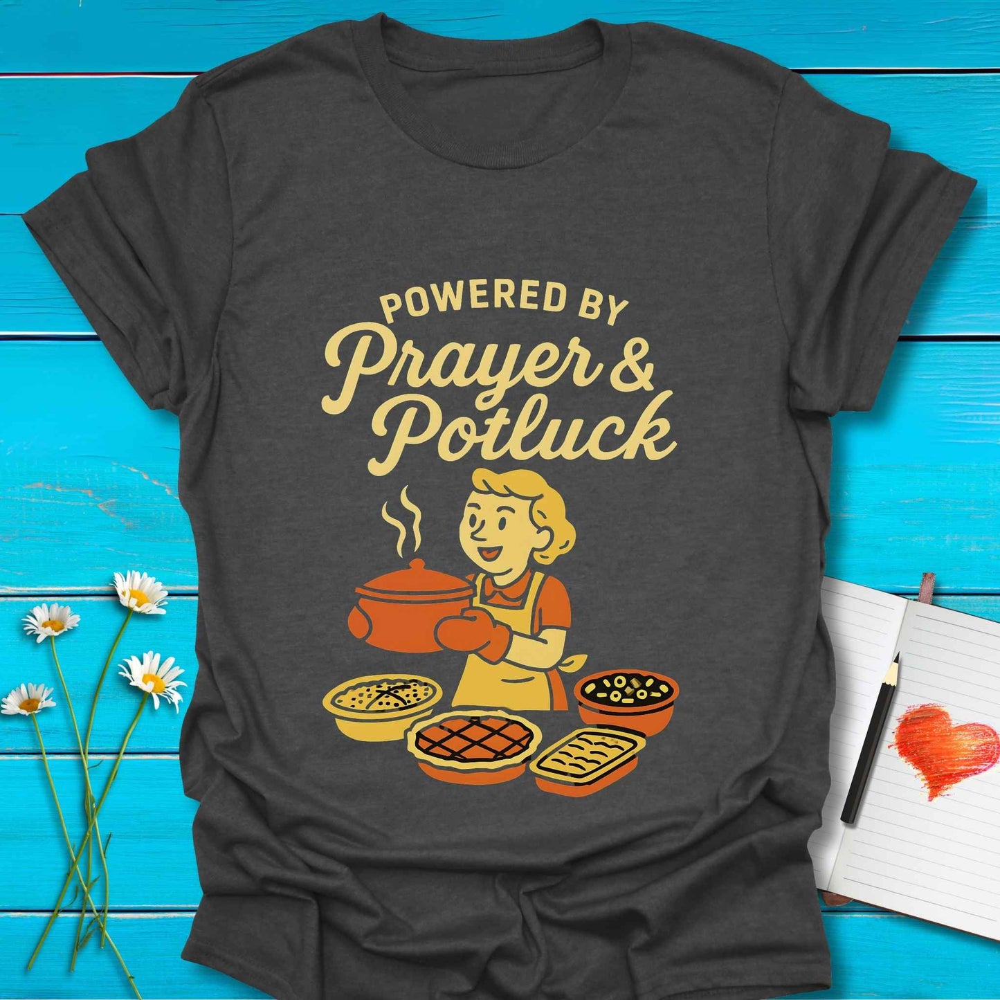 T-Shirt Dark Heather / S Powered Prayer T-Shirt Echo Kindness Printify