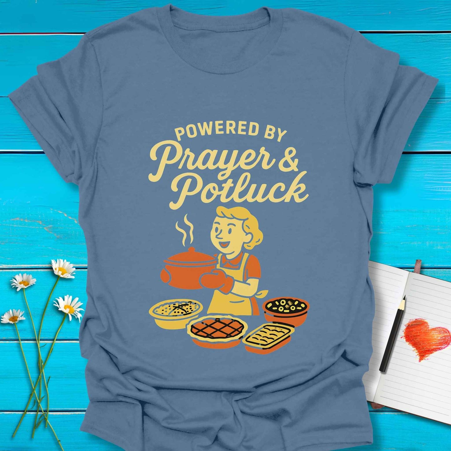 T-Shirt Indigo Blue / S Powered Prayer T-Shirt Echo Kindness Printify