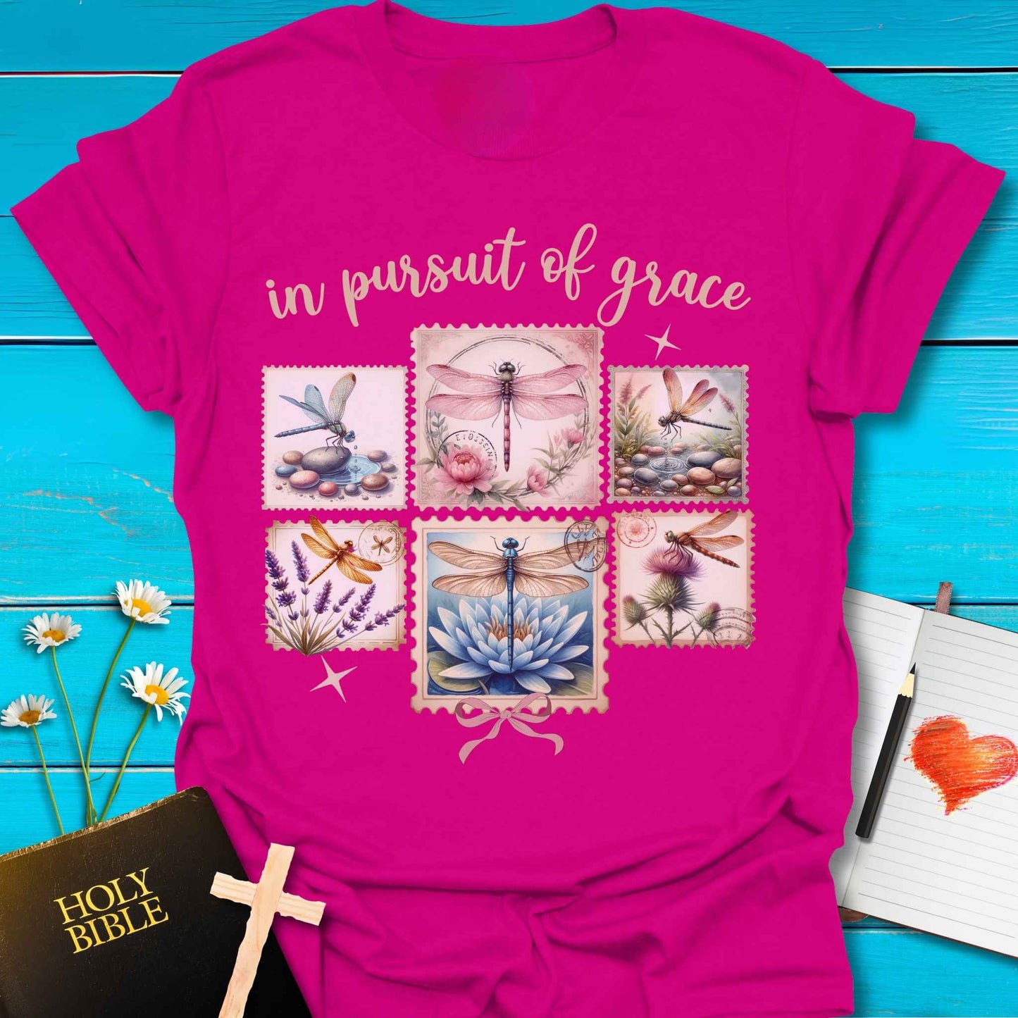 T-Shirt Antique Heliconia / S Pursuit of Grace T-Shirt Echo Kindness Printify