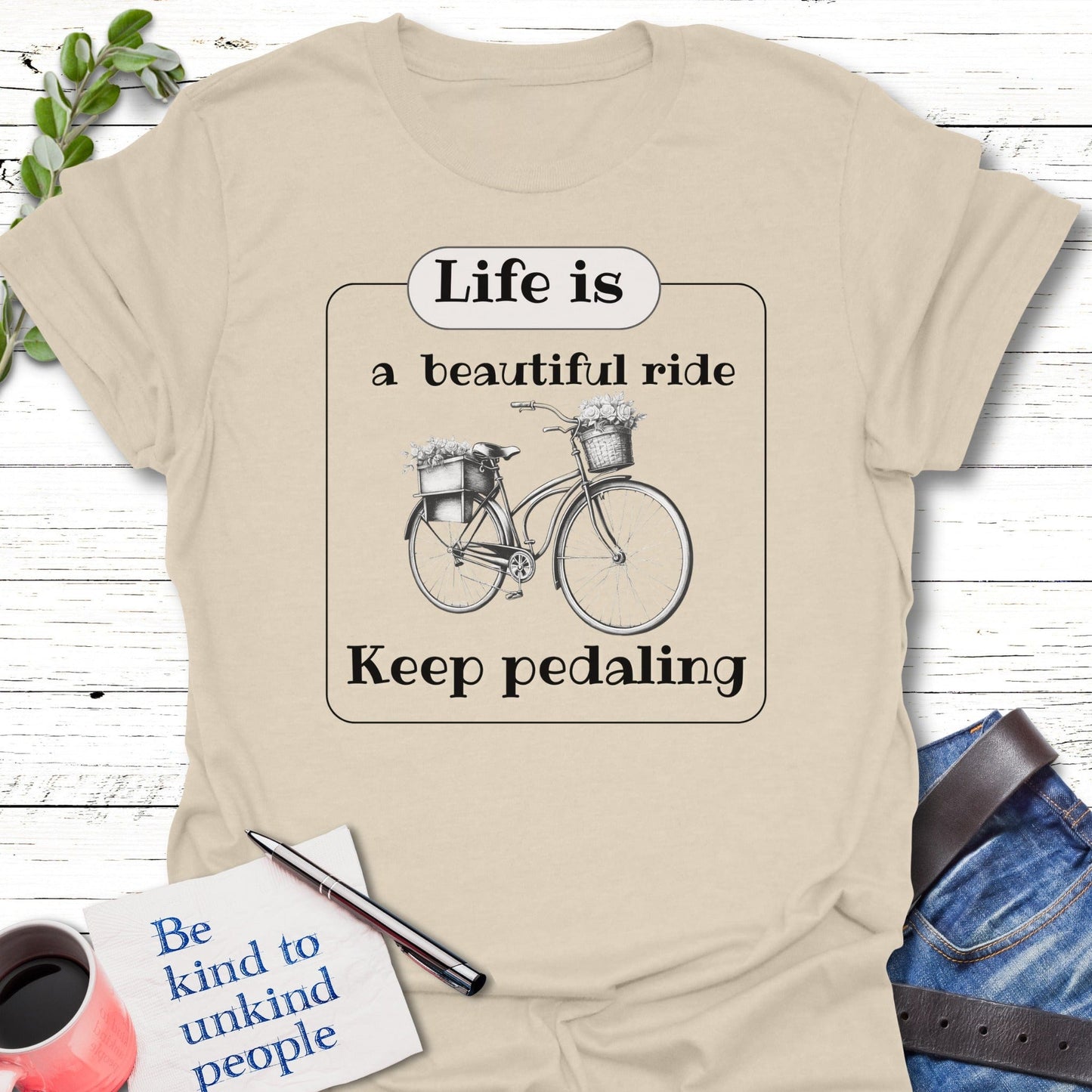 T-Shirt Natural / S Ride on T-Shirt Echo Kindness Printify