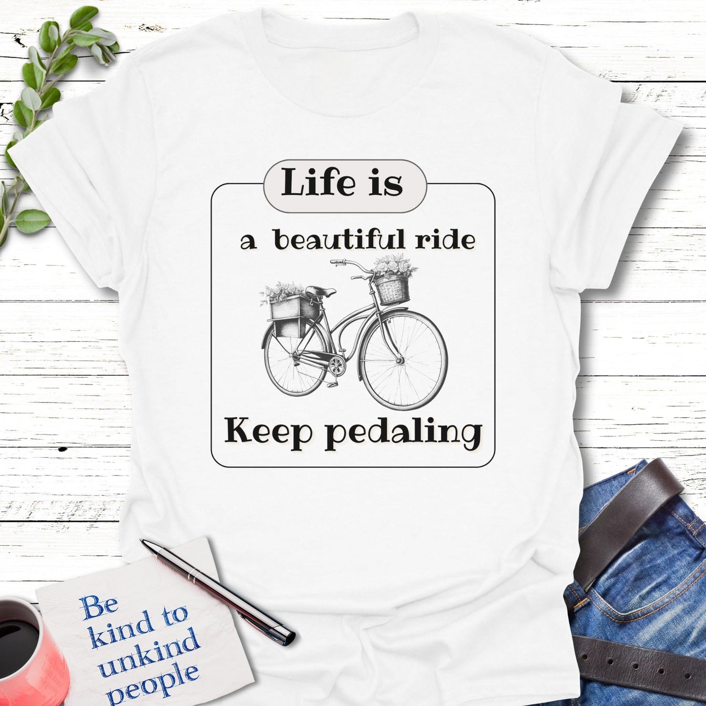 T-Shirt White / S Ride on T-Shirt Echo Kindness Printify