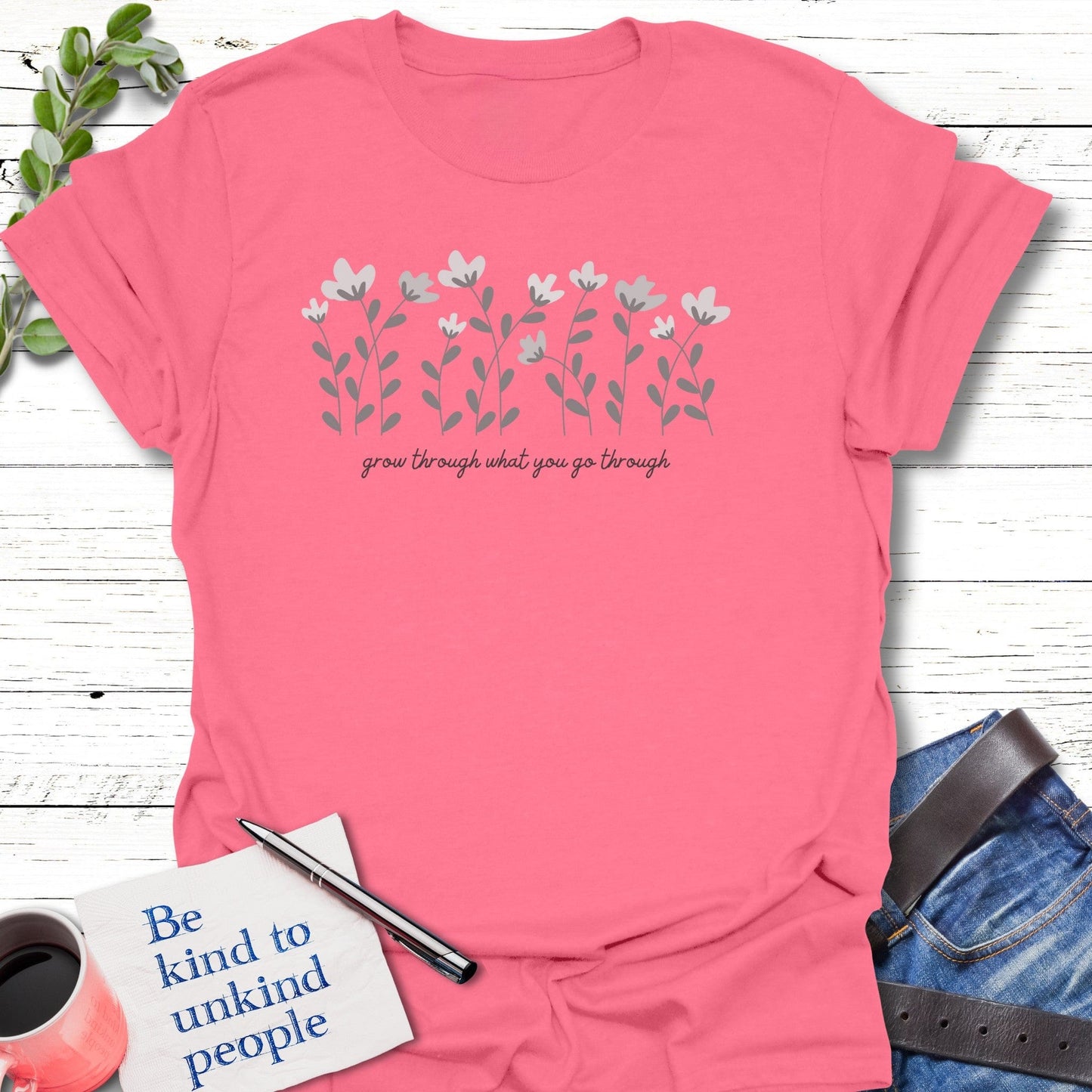 T-Shirt Coral Silk / S Rise and Thrive T-Shirt Echo Kindness Printify