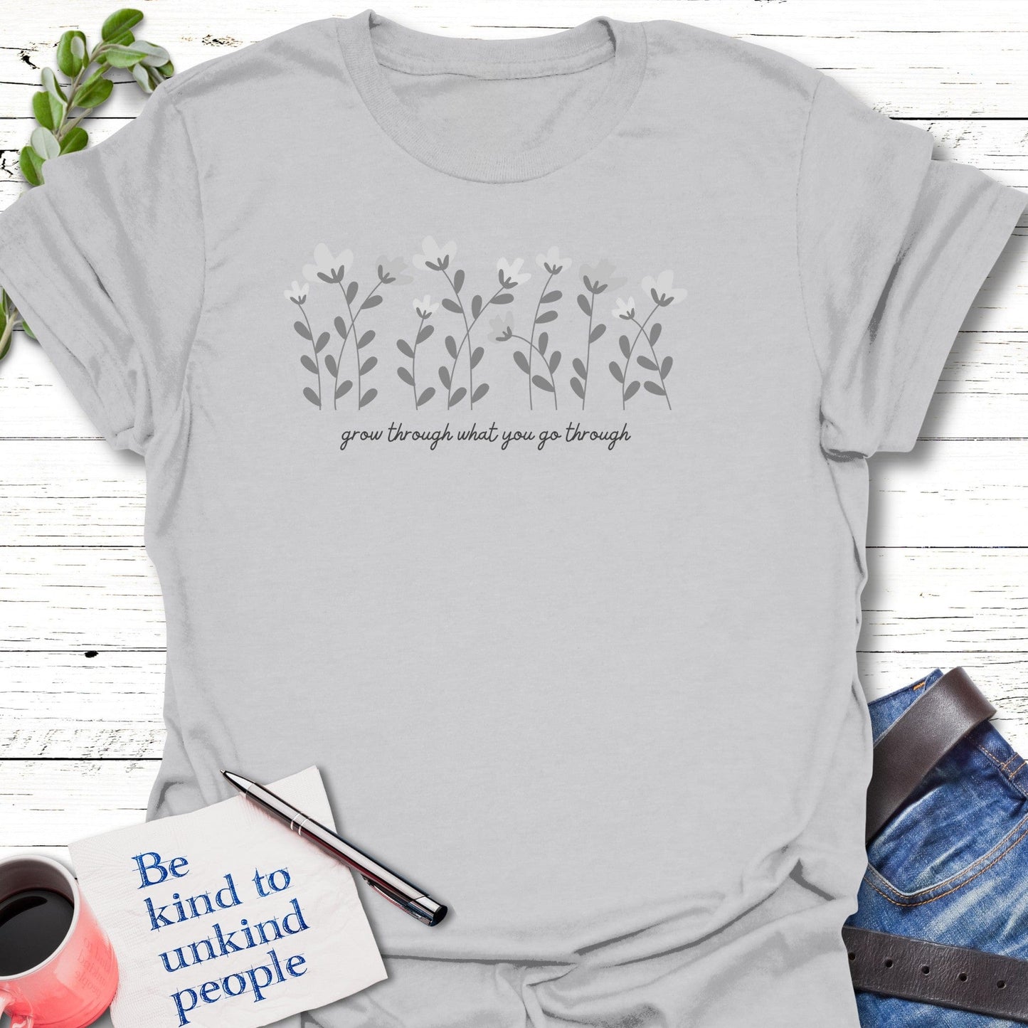 T-Shirt Ice Grey / S Rise and Thrive T-Shirt Echo Kindness Printify