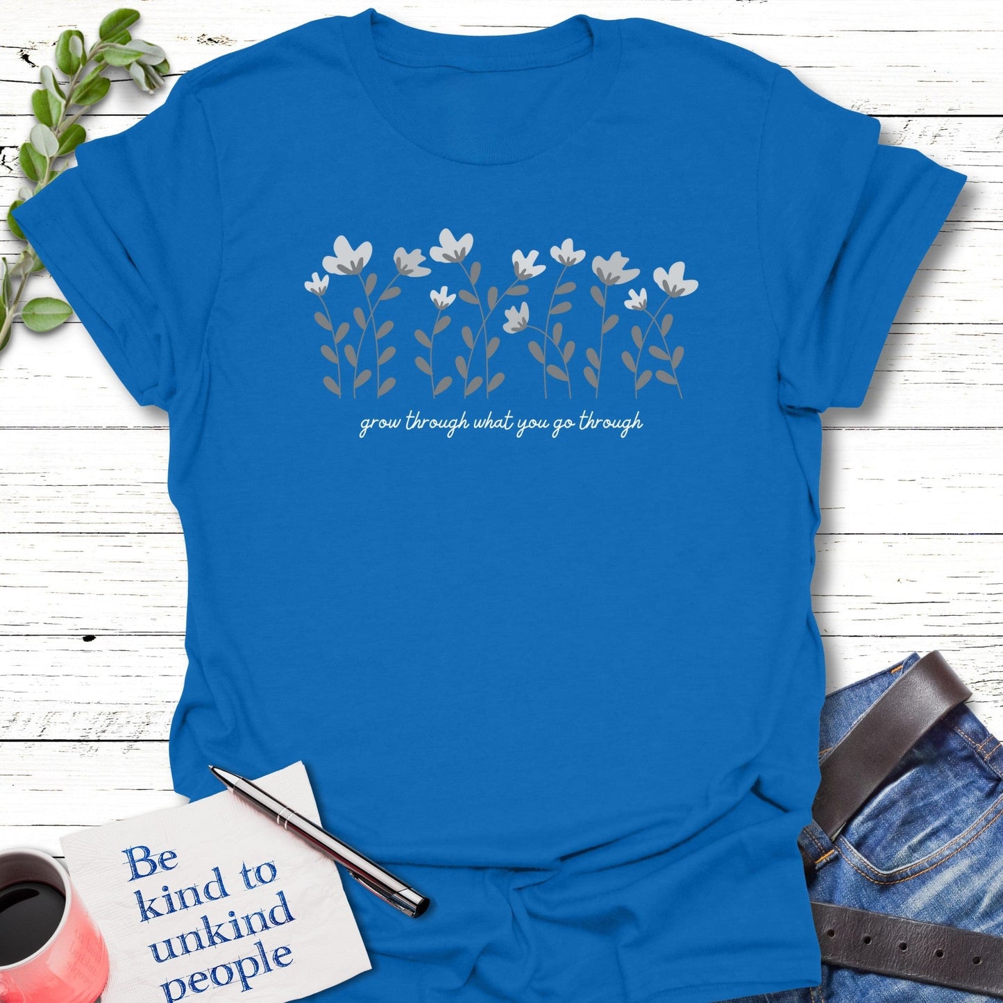 T-Shirt Royal / S Rise and Thrive T-Shirt Echo Kindness Printify
