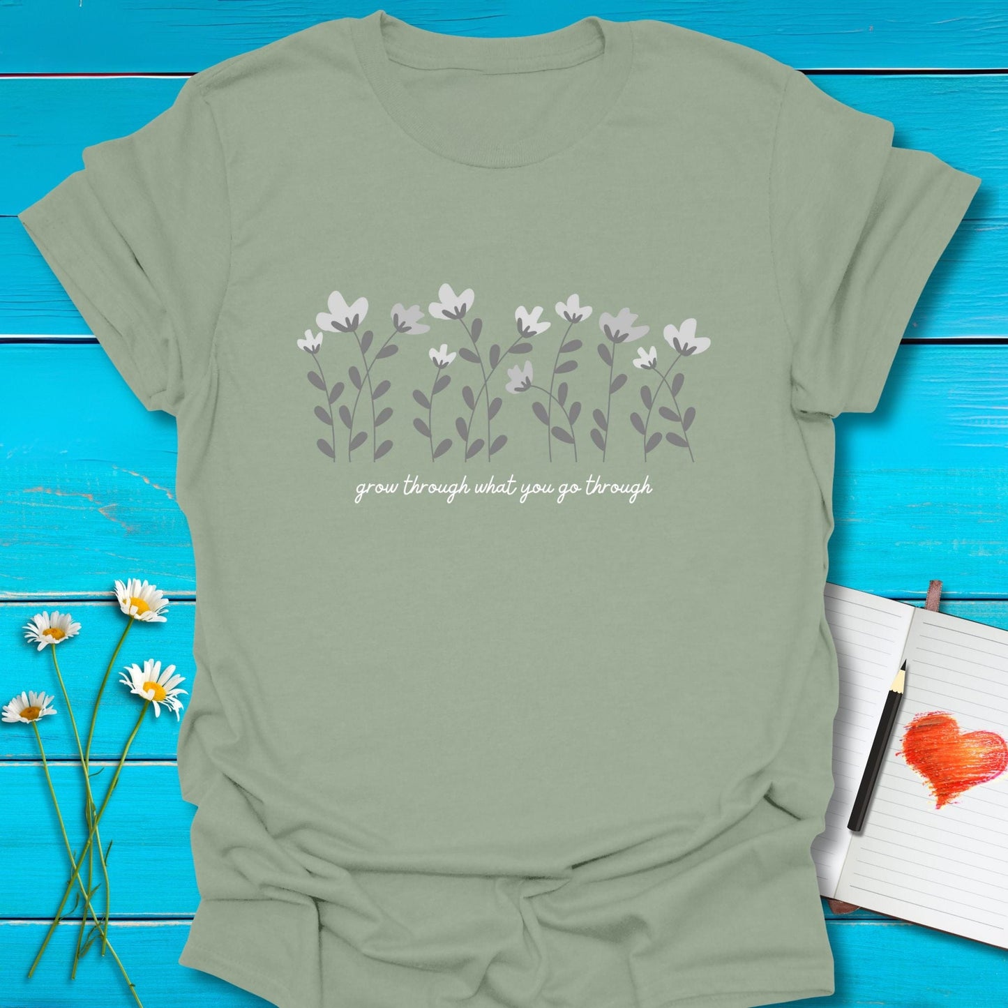 T-Shirt Sage / S Rise and Thrive T-Shirt Echo Kindness Printify