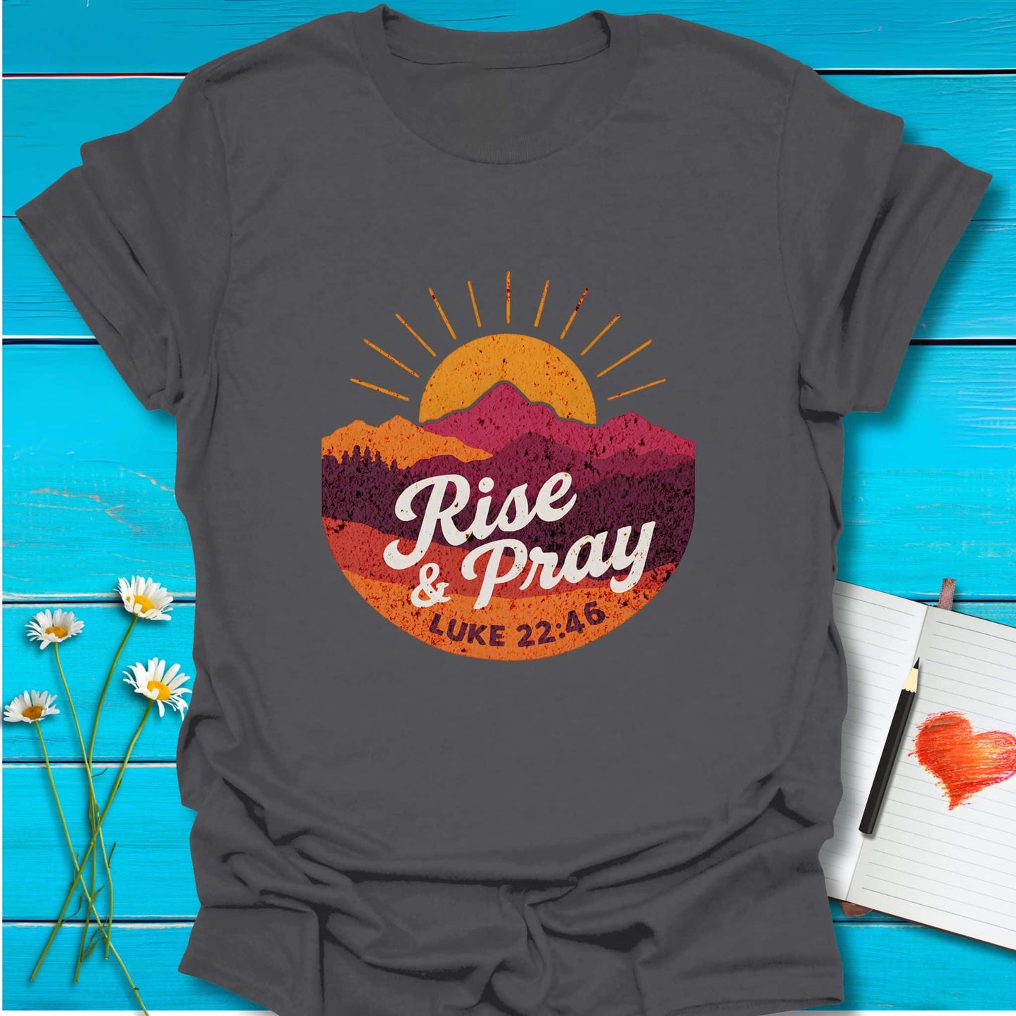 T-Shirt Charcoal / S Rise & Pray T-Shirt Echo Kindness Printify