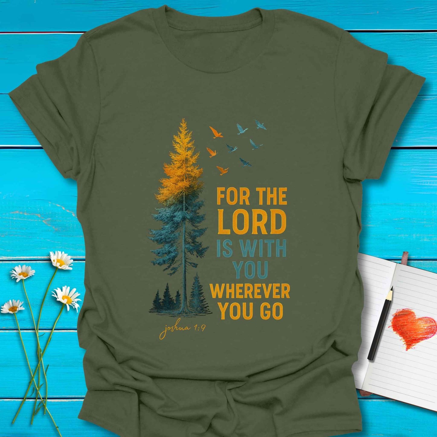 T-Shirt Military Green / S Rooted Faith T-Shirt Echo Kindness Printify