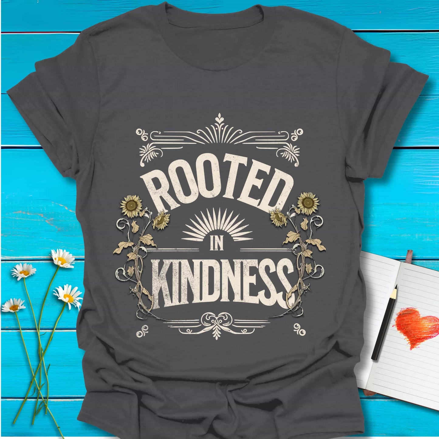 T-Shirt Charcoal / S Rooted in Kindness T-Shirt Echo Kindness Printify
