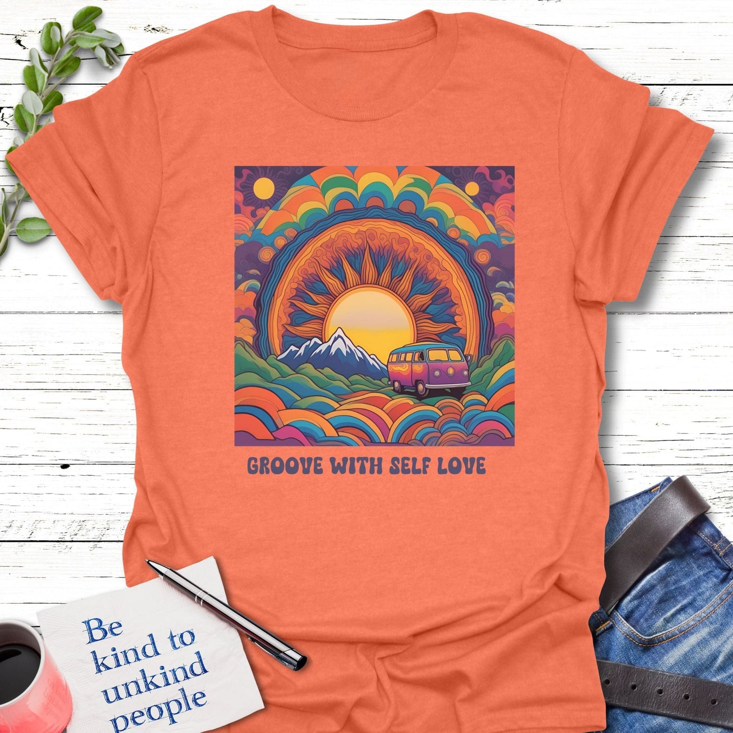 T-Shirt Heather Orange / S Self-Love Cruiser Echo Kindness Printify
