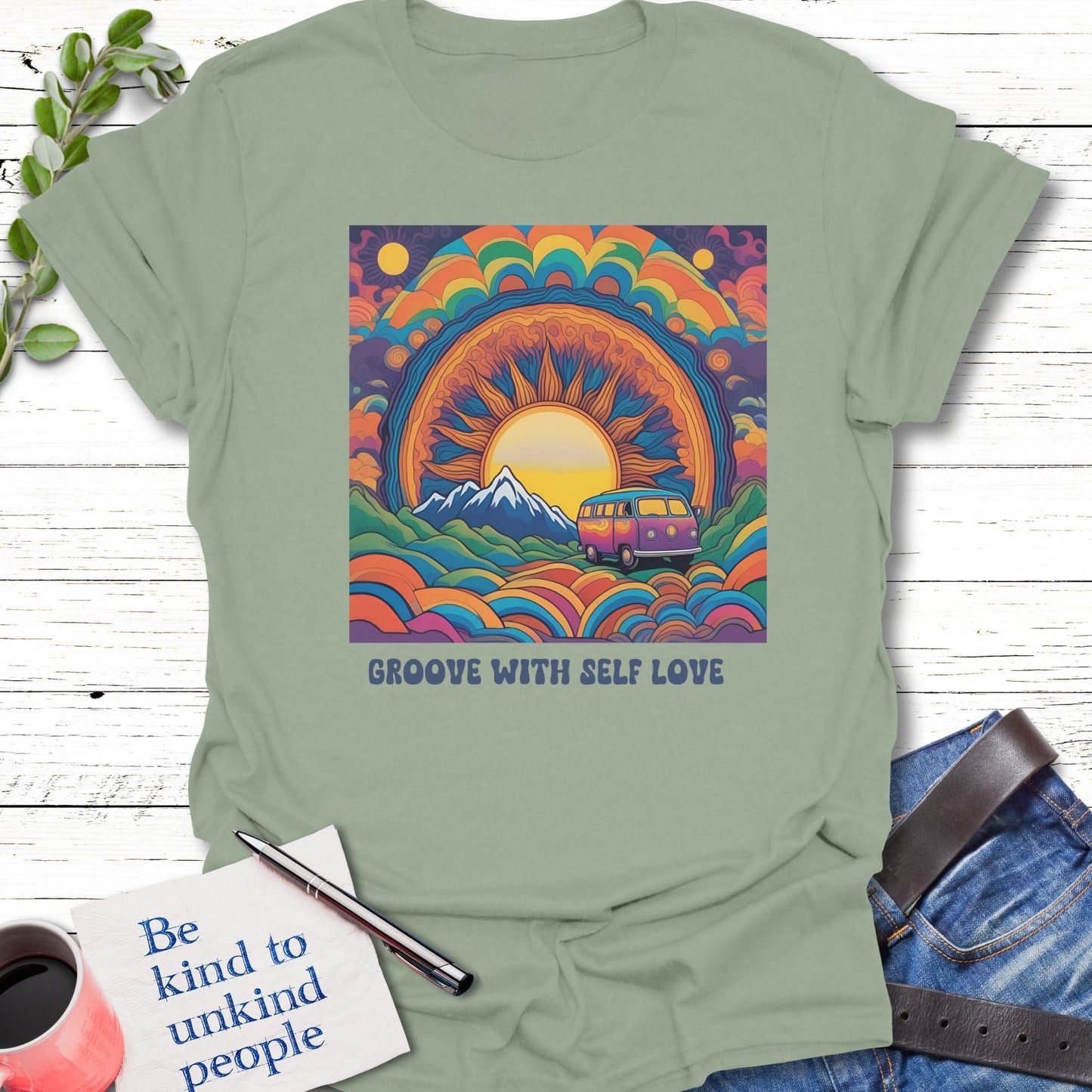 T-Shirt Sage / S Self-Love Cruiser Echo Kindness Printify