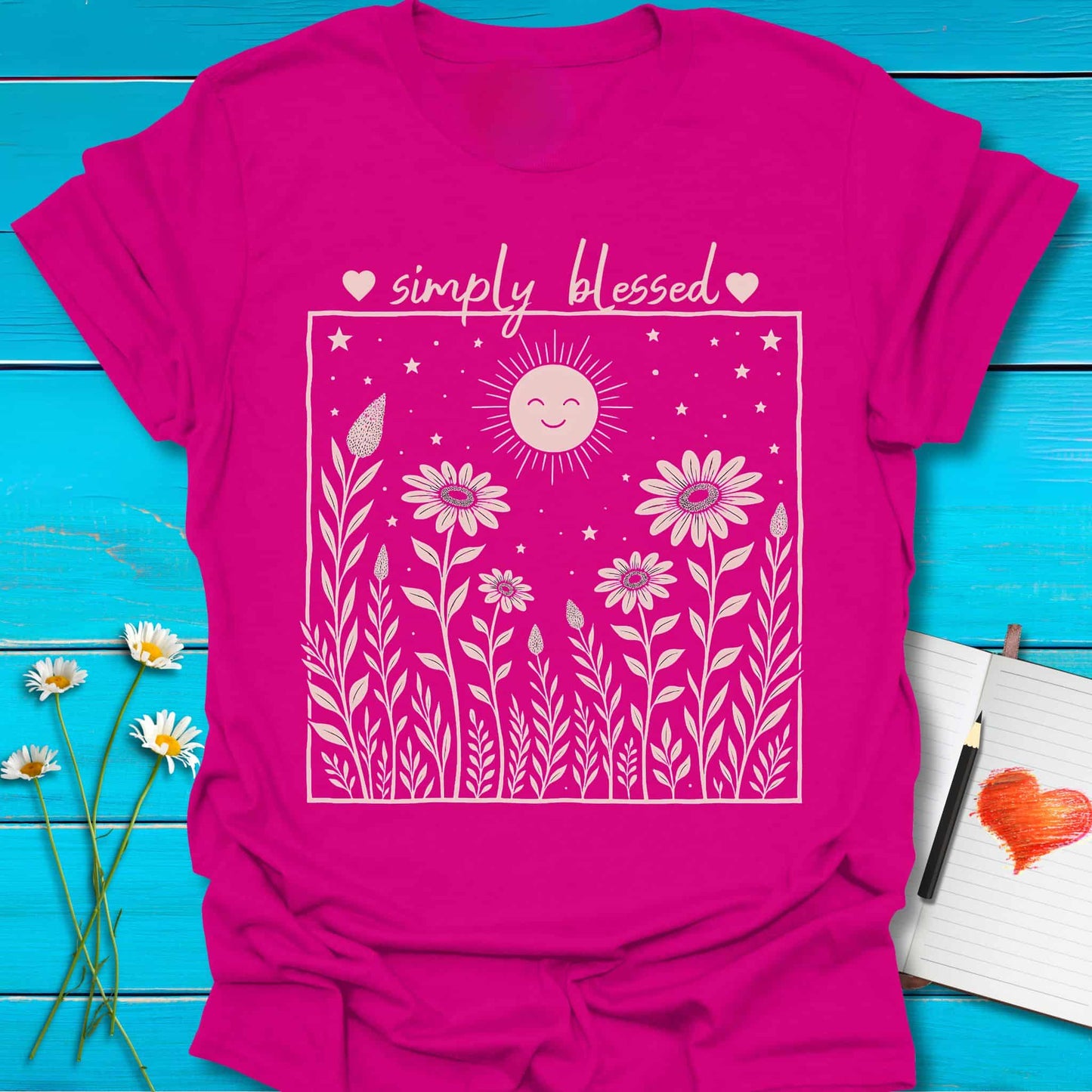 T-Shirt Antique Heliconia / S Simply Blessed T-Shirt Echo Kindness Printify