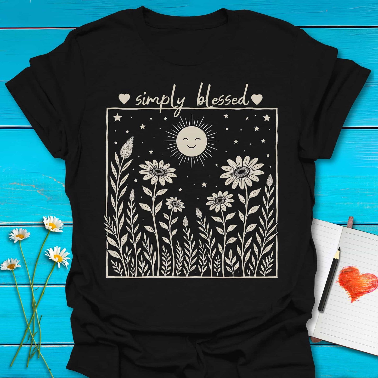 T-Shirt Black / S Simply Blessed T-Shirt Echo Kindness Printify