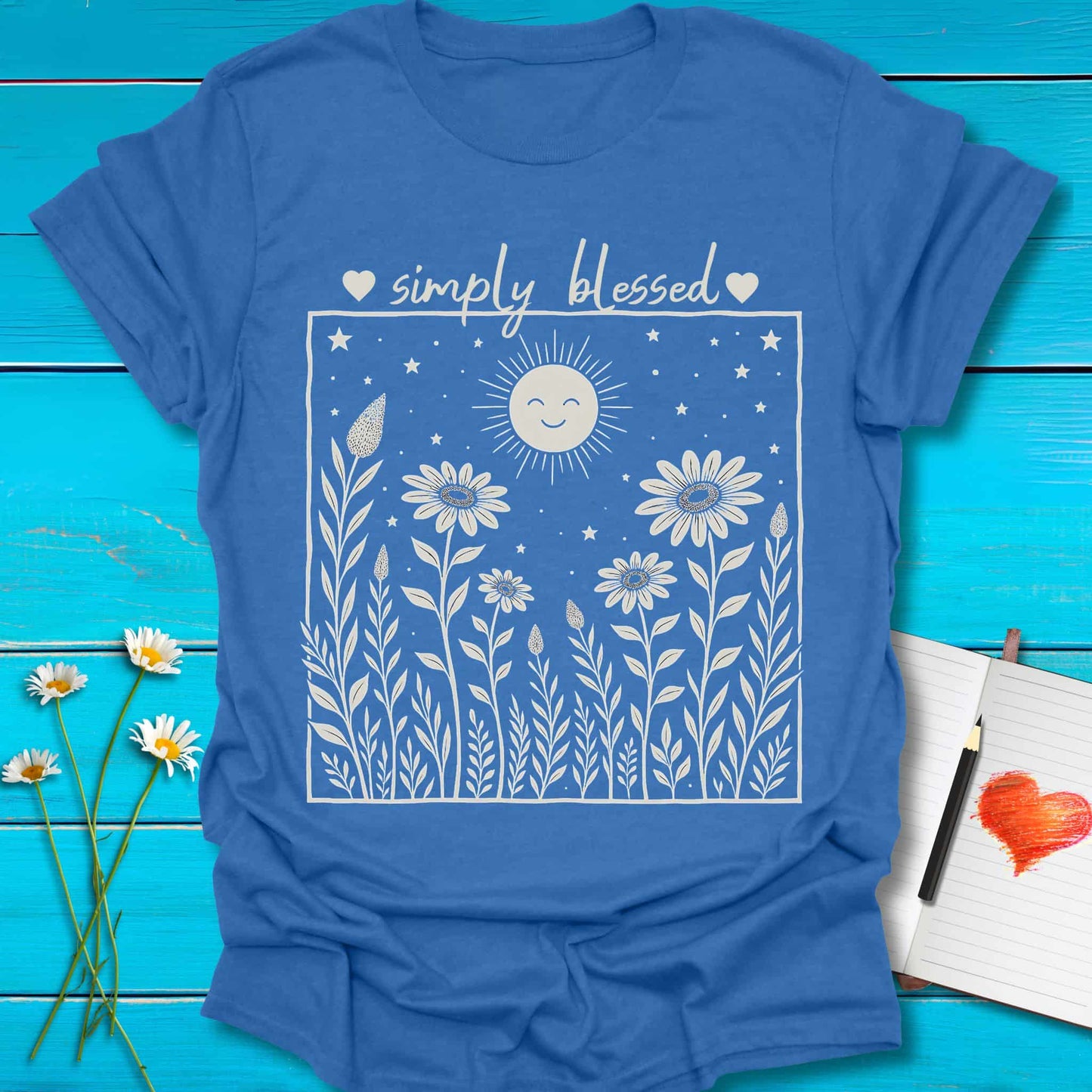 T-Shirt Heather Royal / S Simply Blessed T-Shirt Echo Kindness Printify