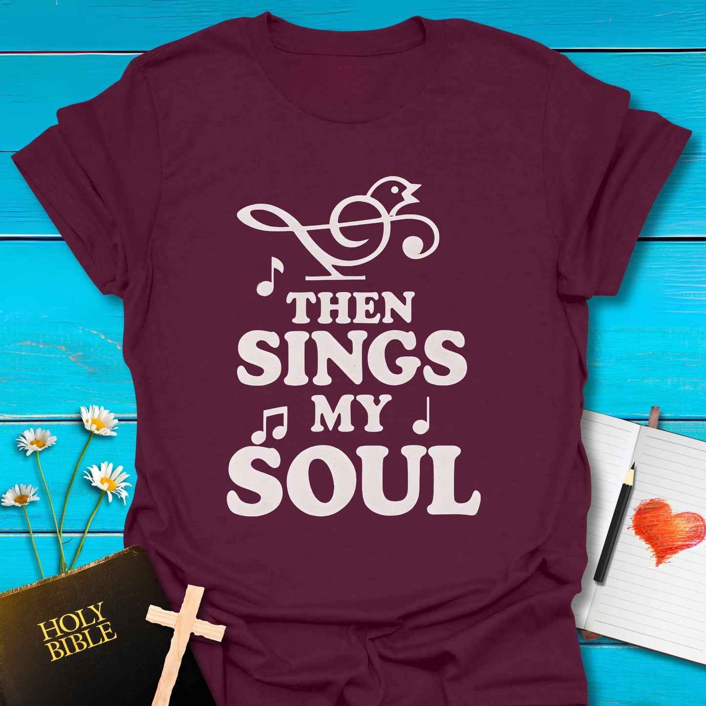 T-Shirt Maroon / S Sings My Soul T-Shirt Echo Kindness Printify
