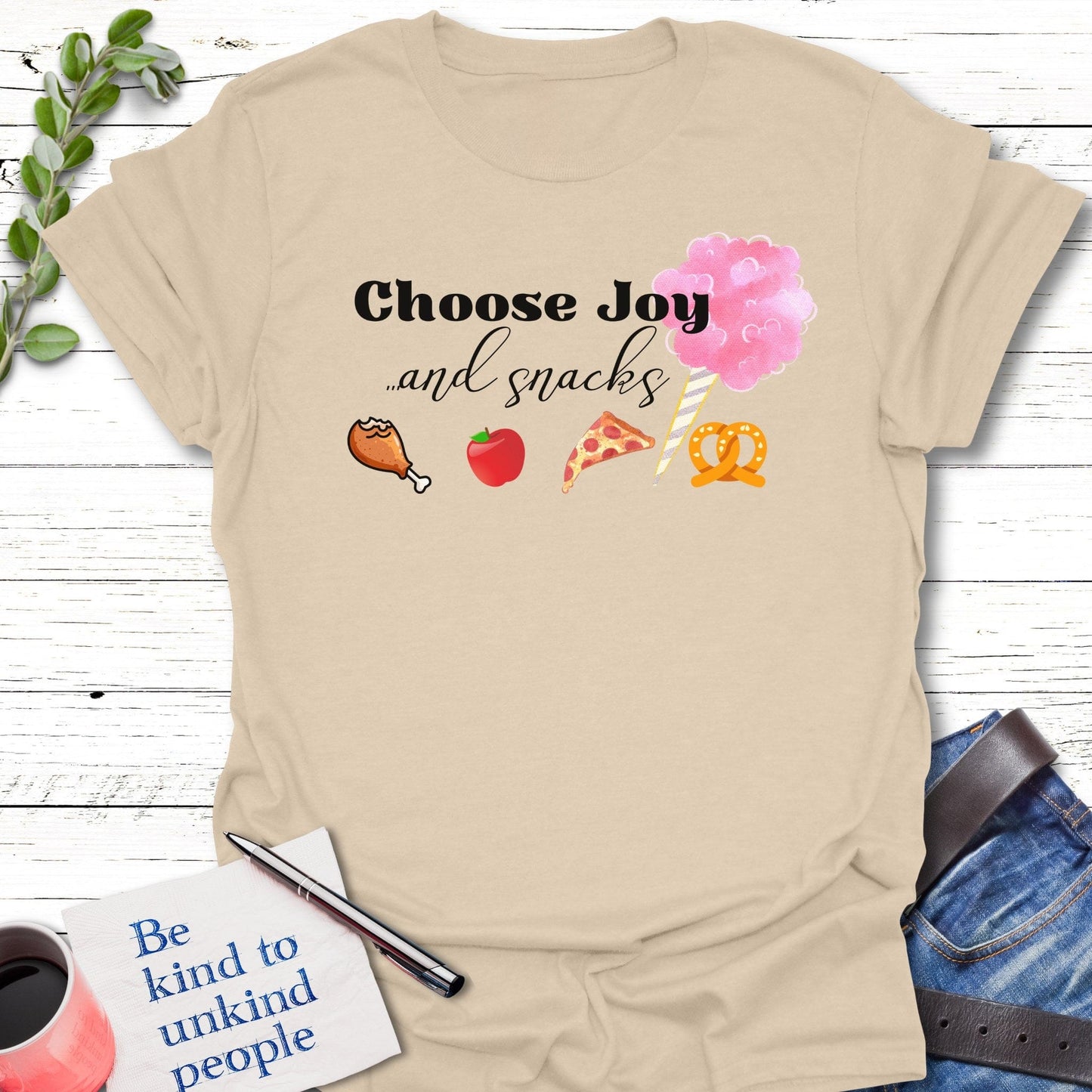 T-Shirt Sand / S Snack Your Joy T-Shirt Echo Kindness Printify