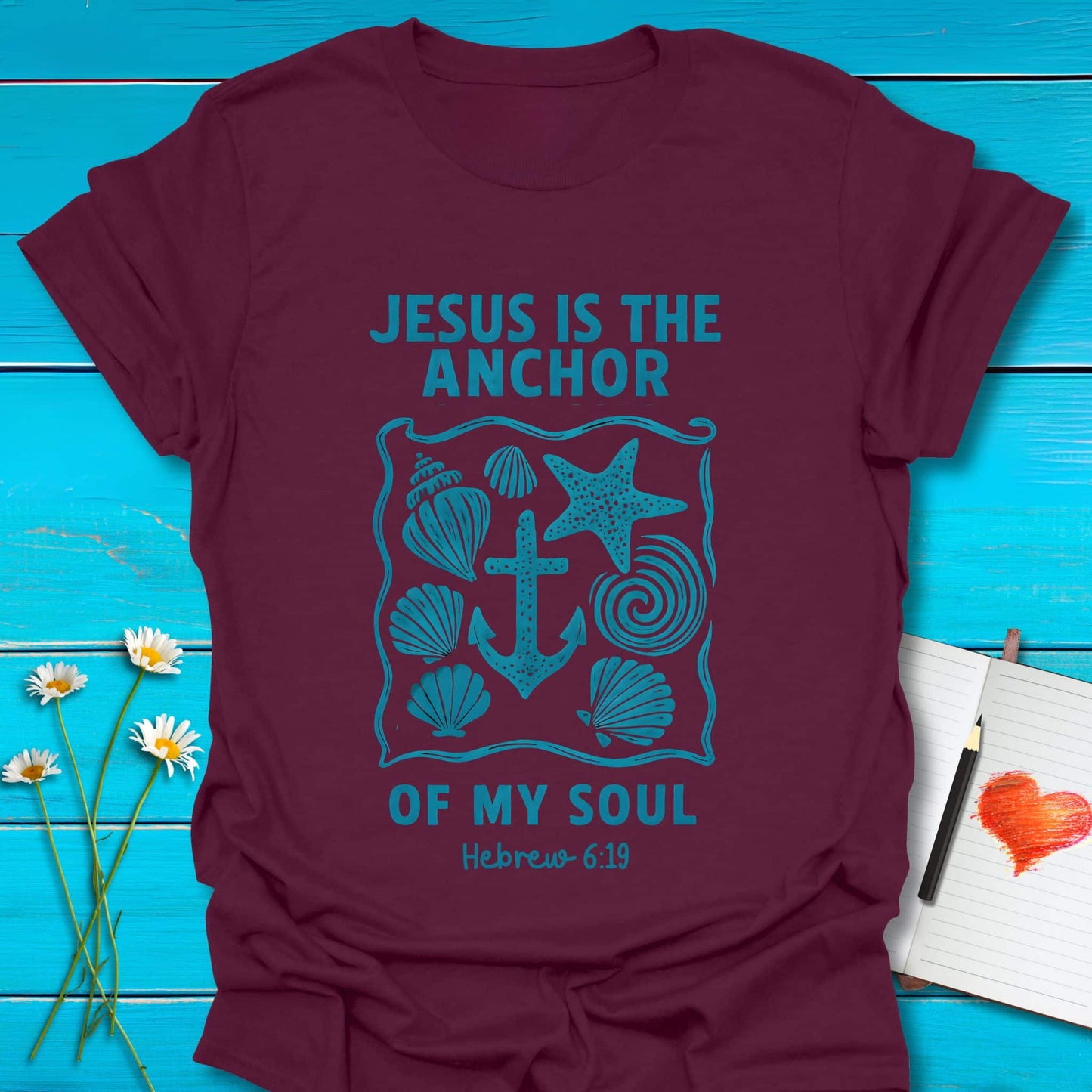 T-Shirt Maroon / S Soul Anchor T-Shirt Echo Kindness Printify