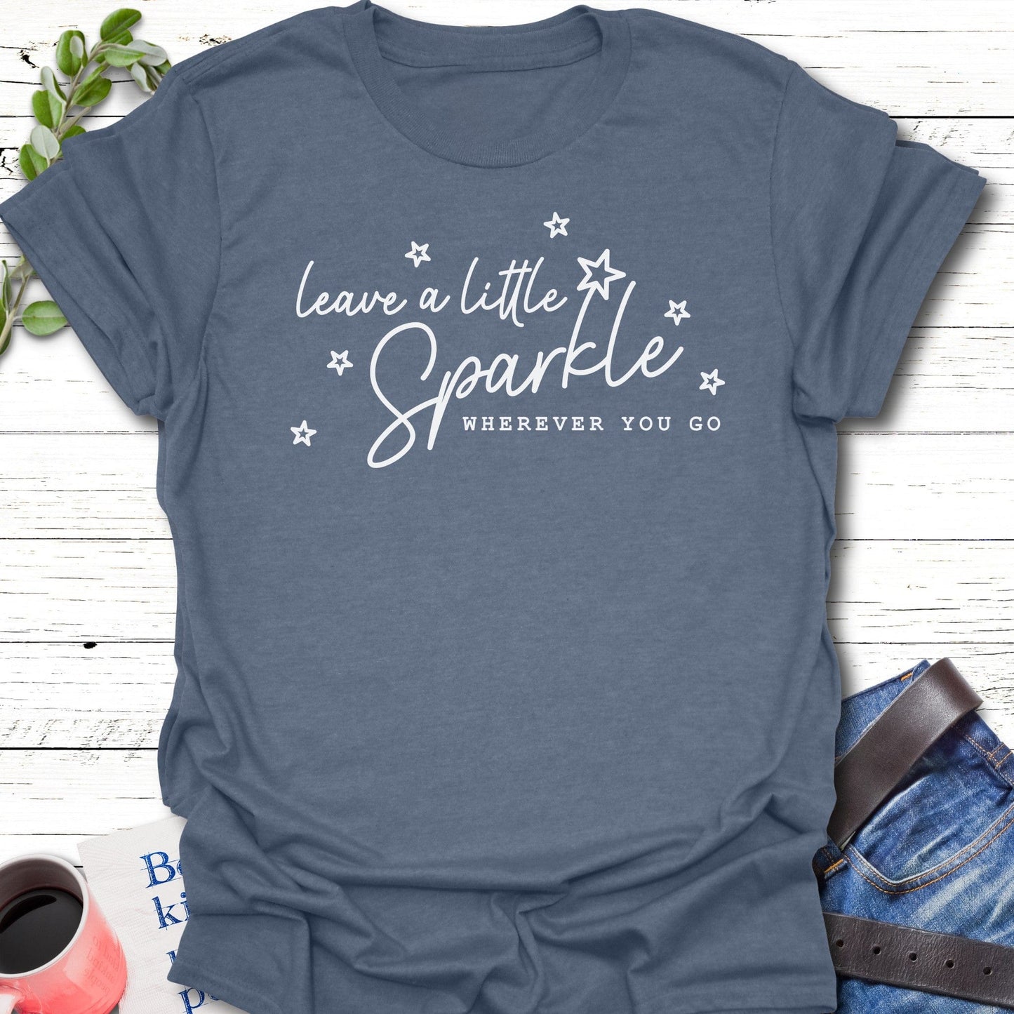 T-Shirt Heather indigo / S Sparkle As You Go T-Shirt Echo Kindness Printify