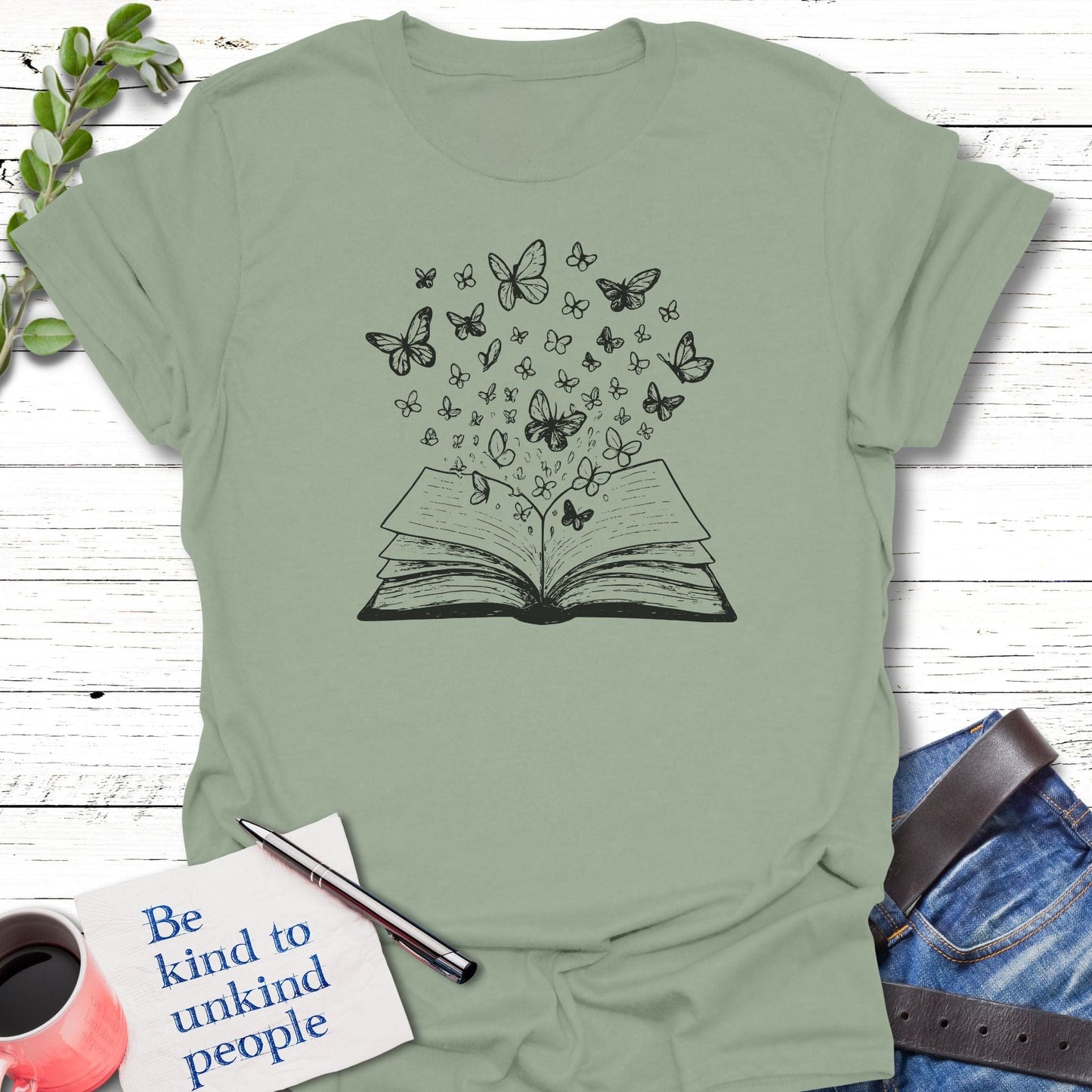 T-Shirt Sage / S Story Wings T-Shirt Echo Kindness Printify