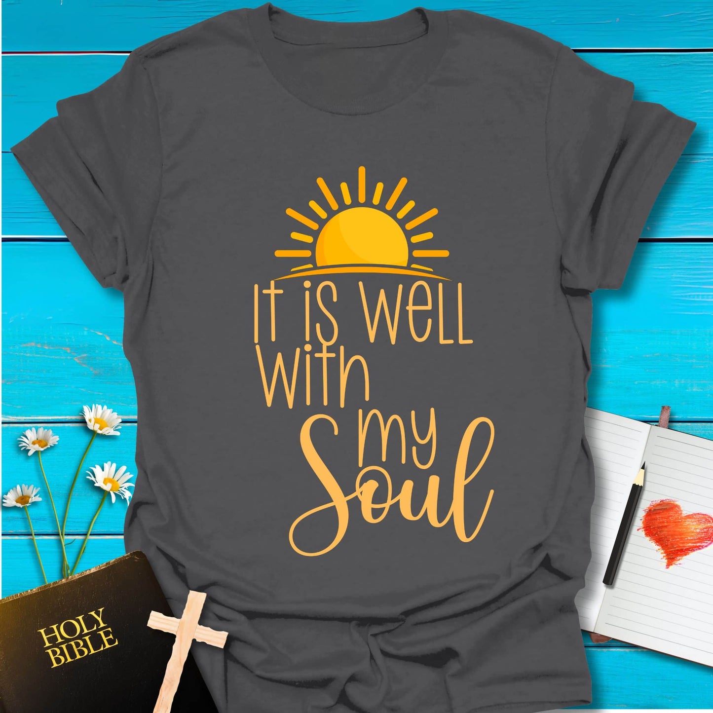 T-Shirt Charcoal / S Sunlit Soul T-Shirt Echo Kindness Printify