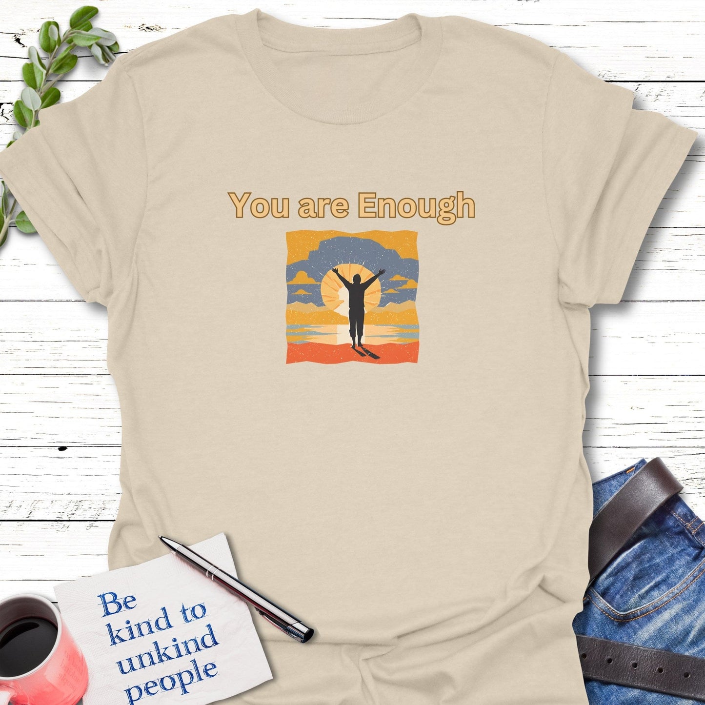 T-Shirt Natural / S Sunrise Assurance T-Shirt Echo Kindness Printify