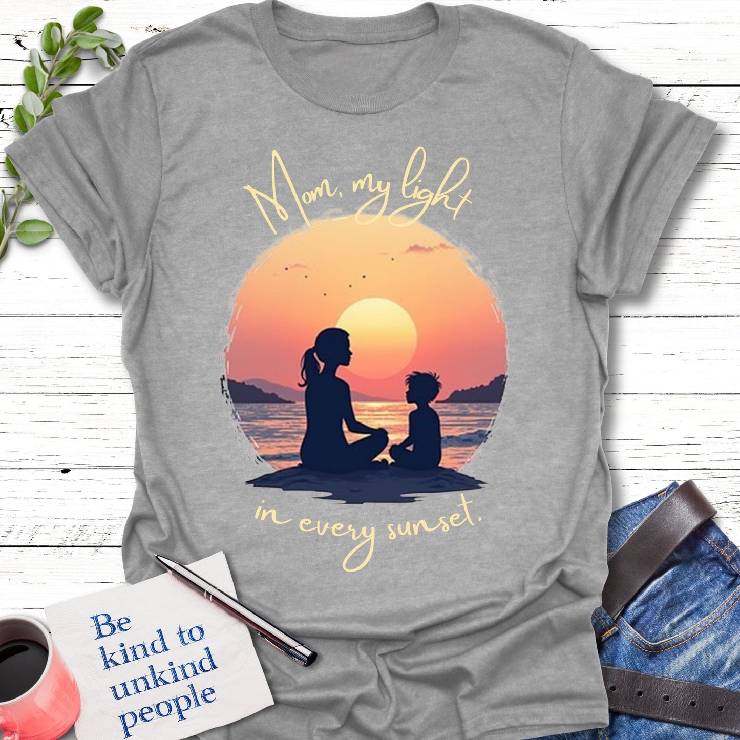 T-Shirt Sport Grey / S Sunset Light T-Shirt Echo Kindness Printify
