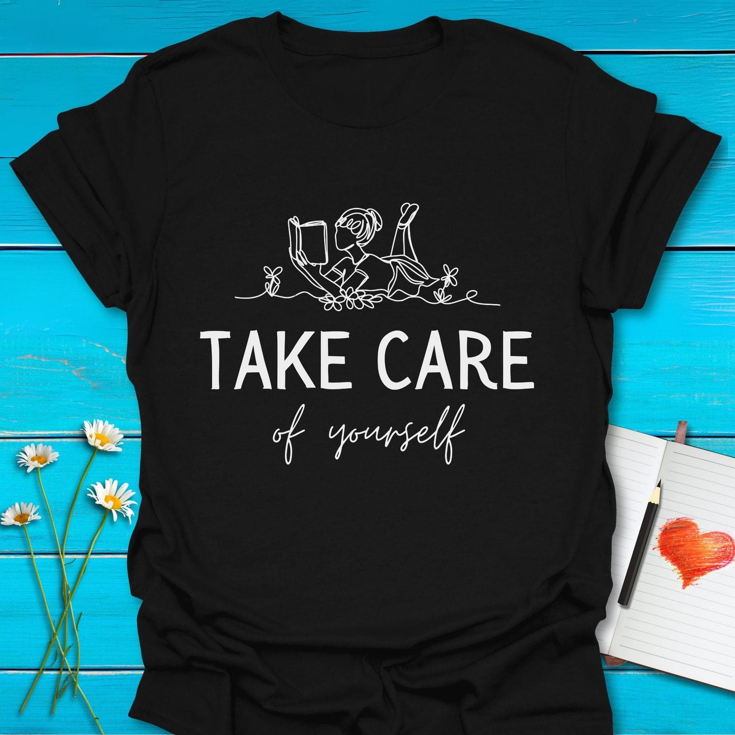 T-Shirt Black / S Take Care T-Shirt Echo Kindness Printify