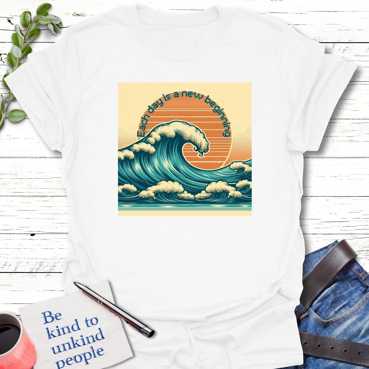 T-Shirt White / S Tidal Fresh Beginning T-Shirt Echo Kindness Printify