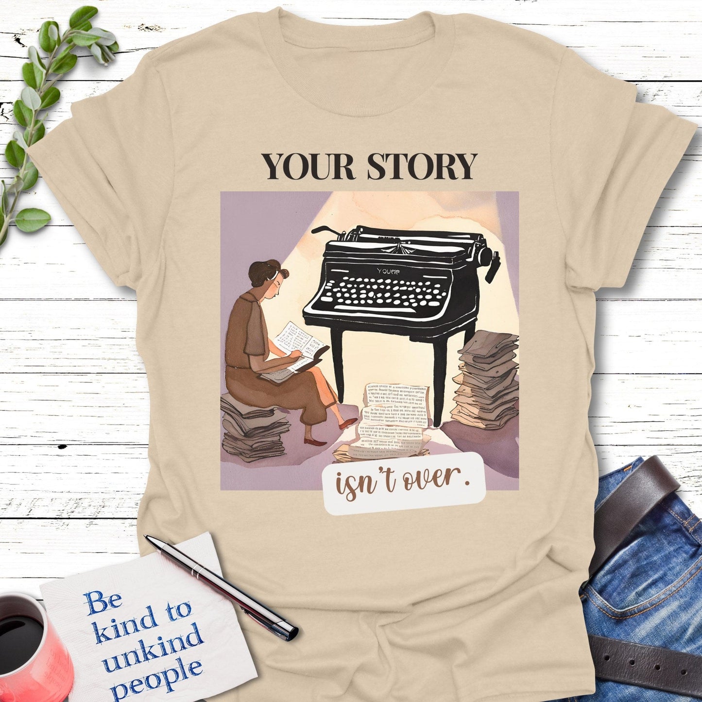 T-Shirt Sand / S Unwritten Chapters T-Shirt Echo Kindness Printify