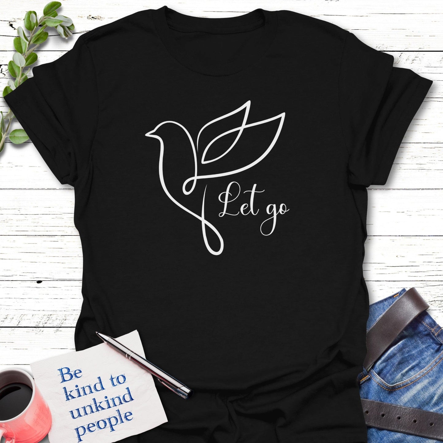 T-Shirt Black / S Wings of Release T-Shirt Echo Kindness Printify