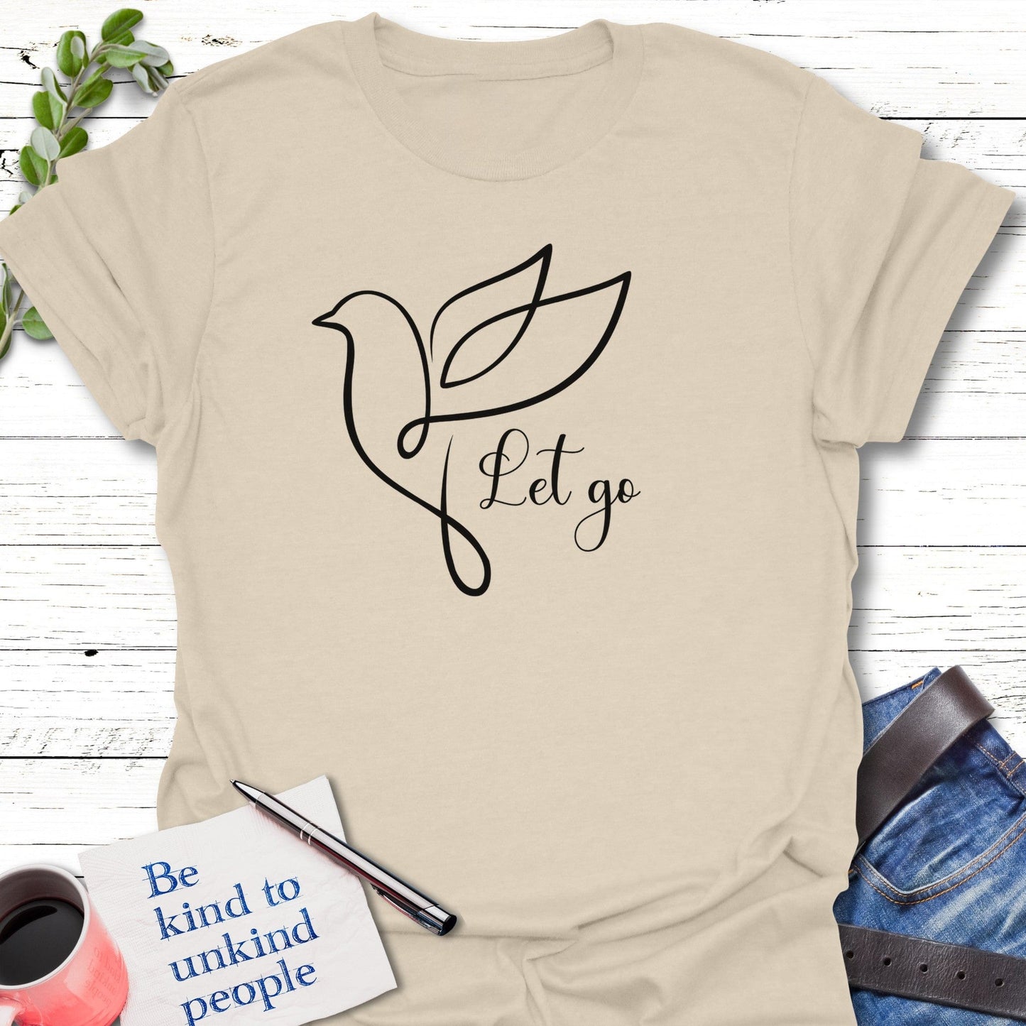 T-Shirt Natural / S Wings of Release T-Shirt Echo Kindness Printify