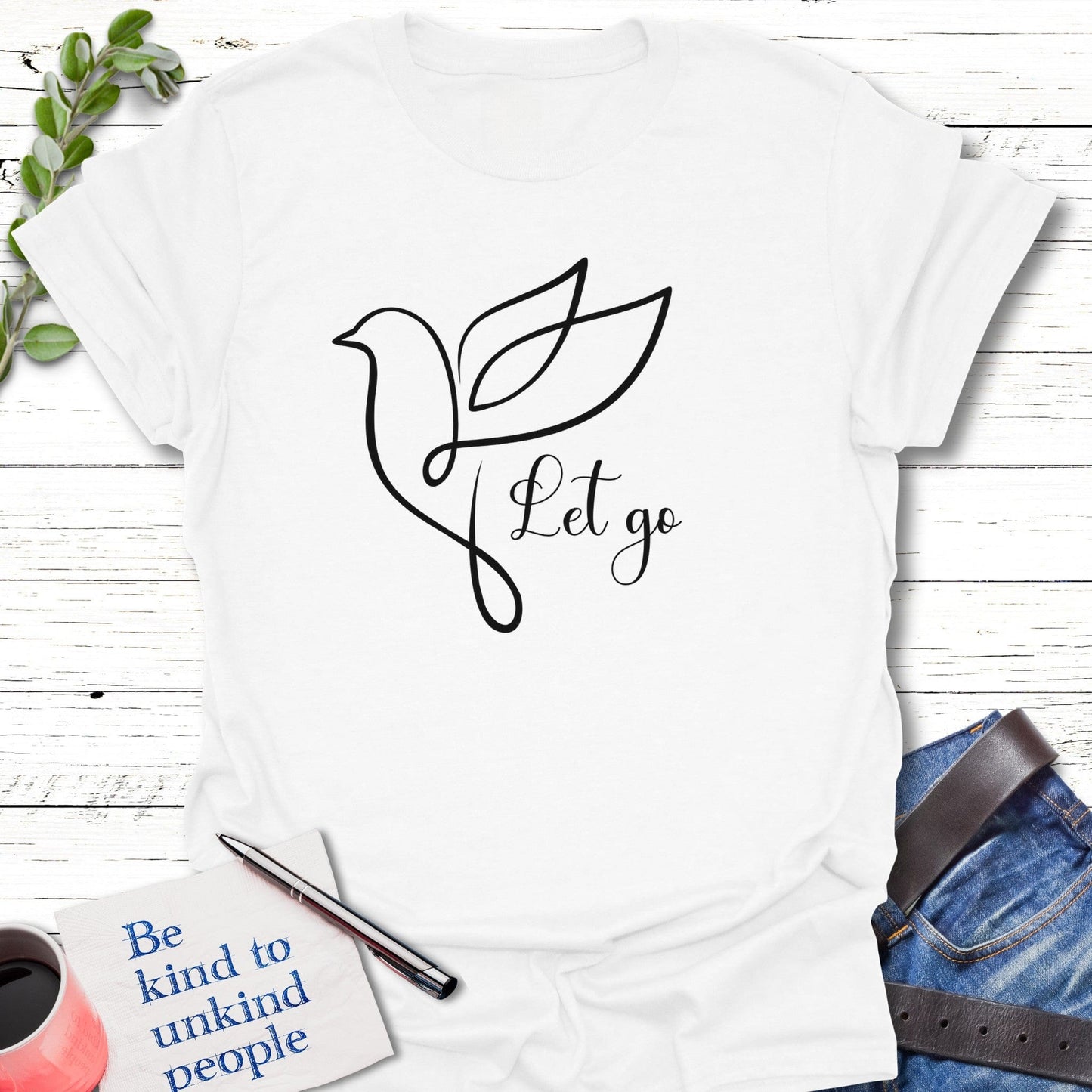 T-Shirt White / S Wings of Release T-Shirt Echo Kindness Printify