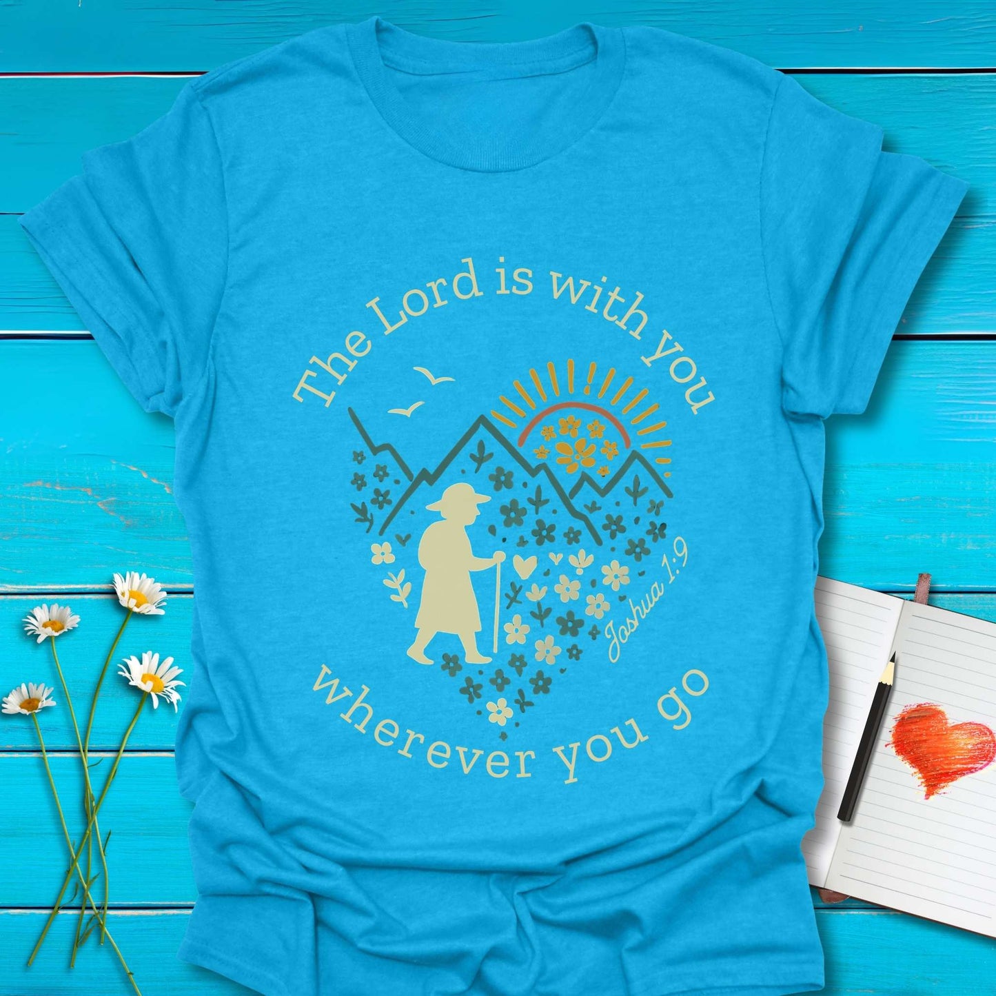 T-Shirt Heather Sapphire / S With You T-Shirt Echo Kindness Printify