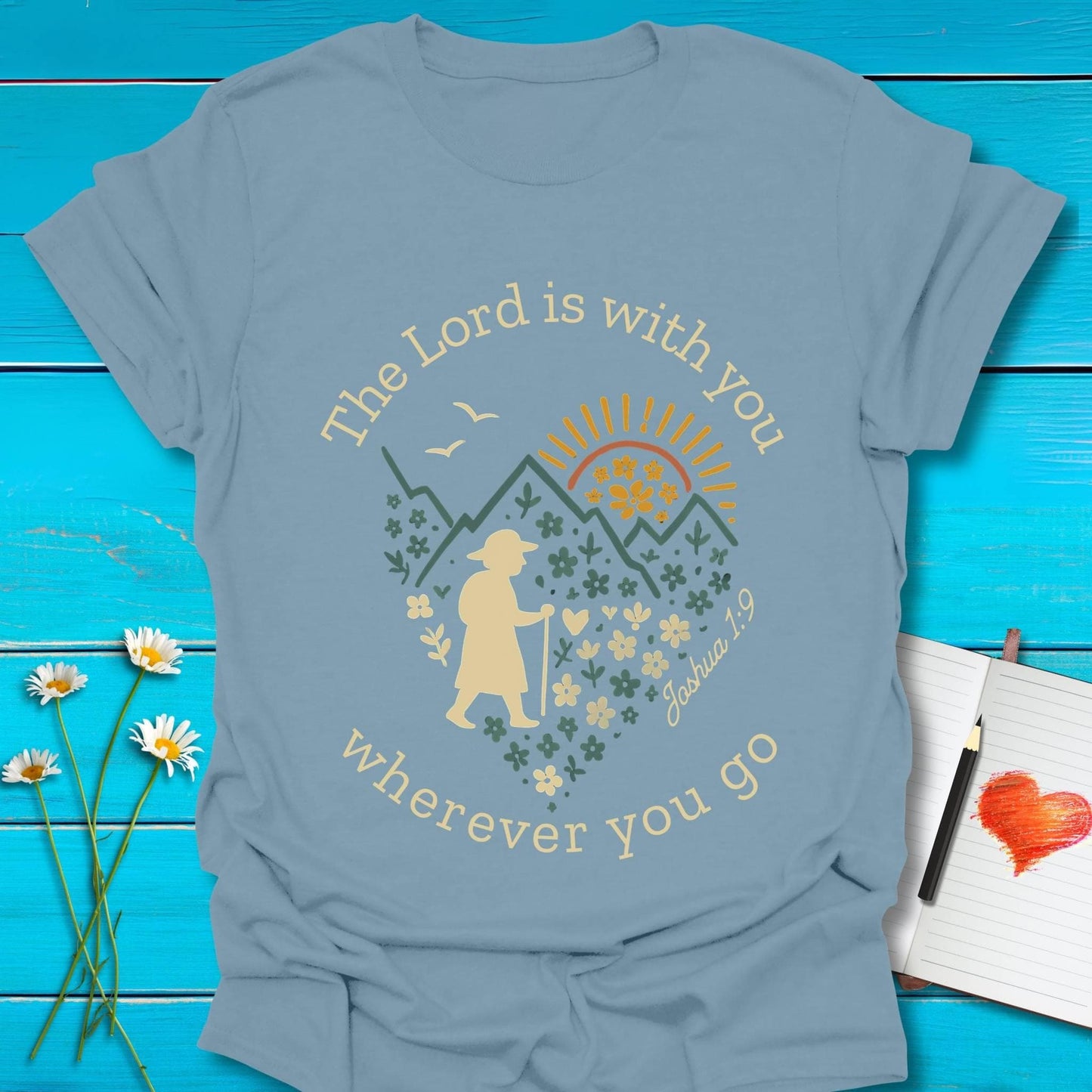 T-Shirt Stone Blue / S With You T-Shirt Echo Kindness Printify