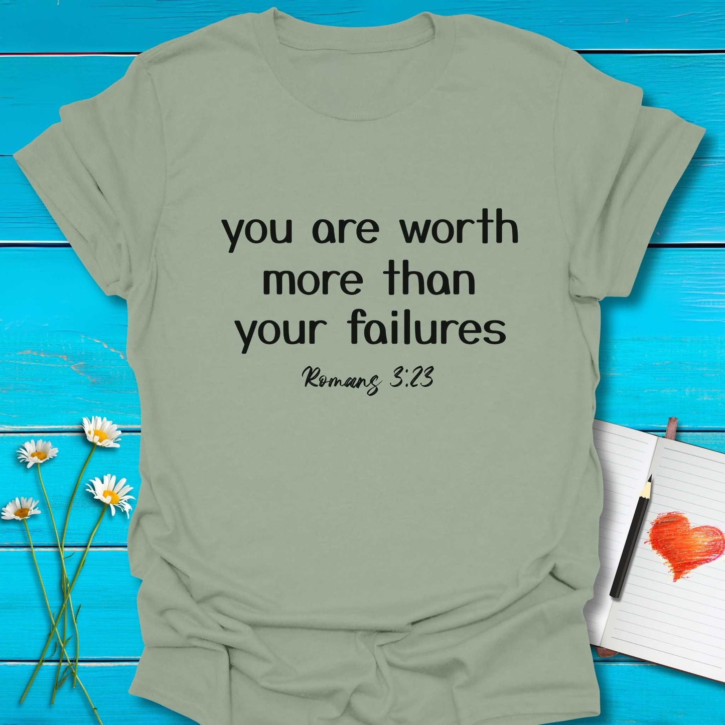 T-Shirt Sage / S Worth More T-Shirt Echo Kindness Printify